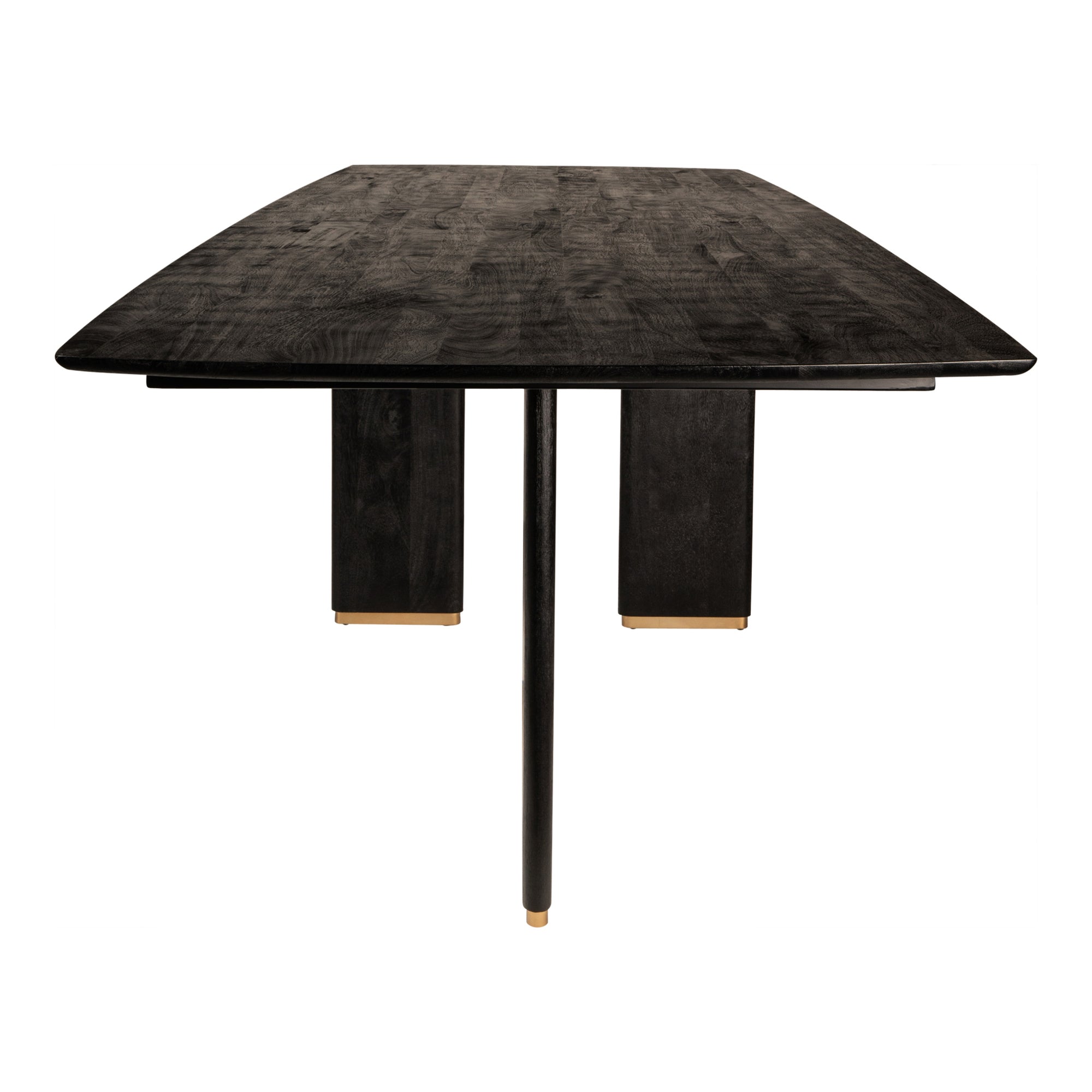 Liber Black mango wood dining table 240cm gold leg