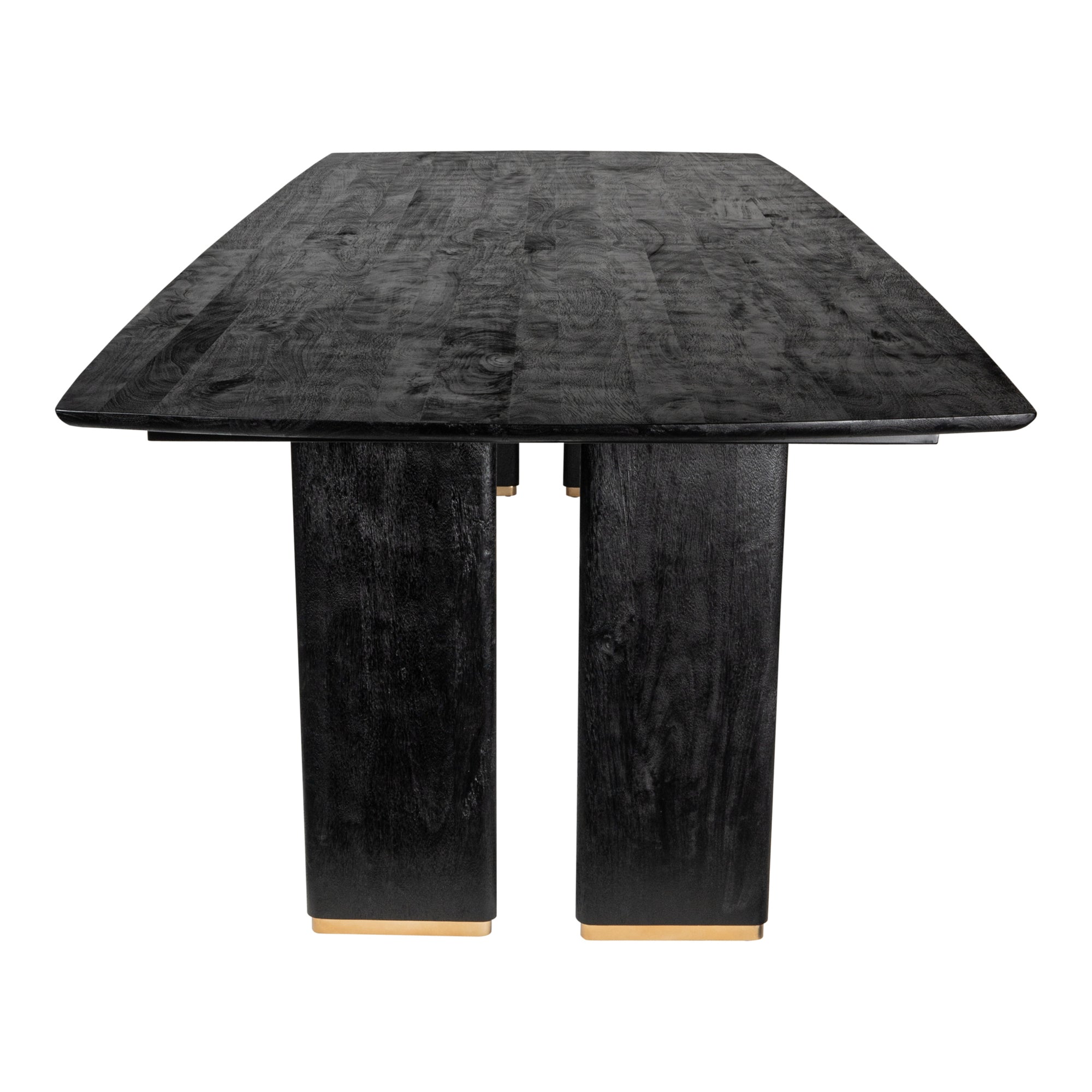 Liber Black mango wood dining table 280cm gold leg