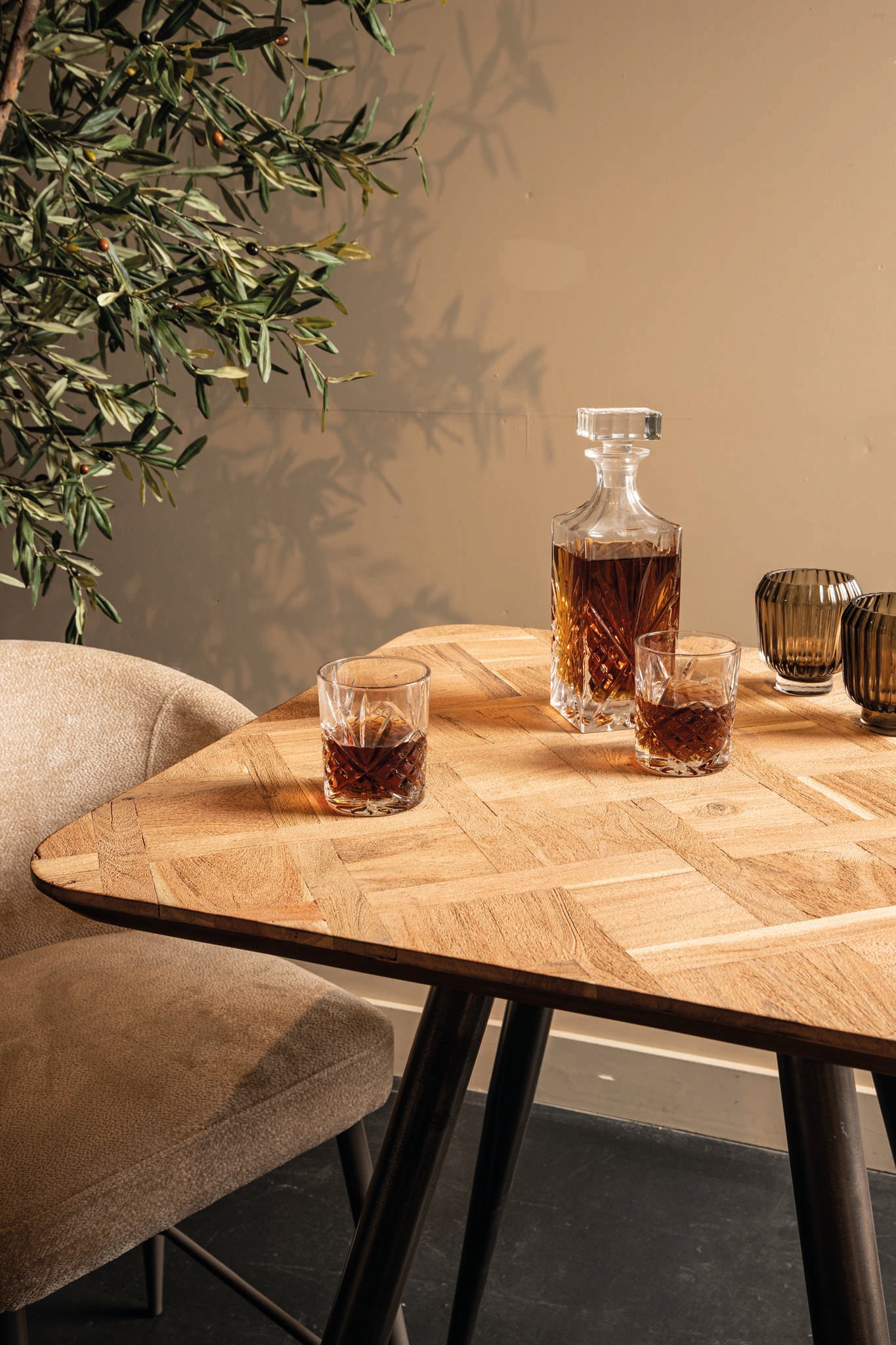 Fieron Natural wooden bar table square - Photo 2