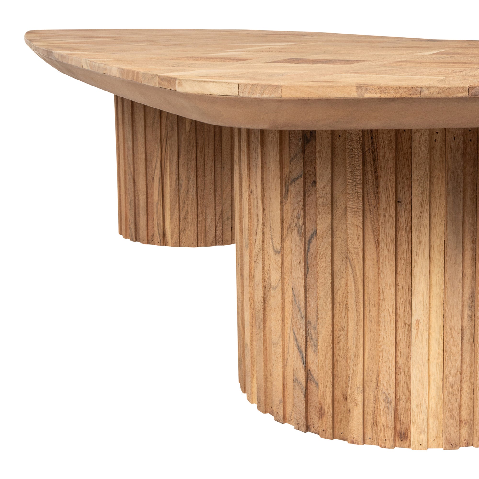 Fieron Natural wooden coffee table double rnd base - Photo 5