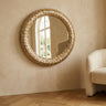 Chelsae Cream poly round shell mirror large