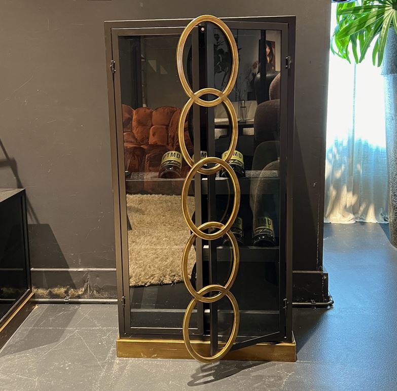 Riho Black metal wine cabinet low smoky glss doors - Photo 2