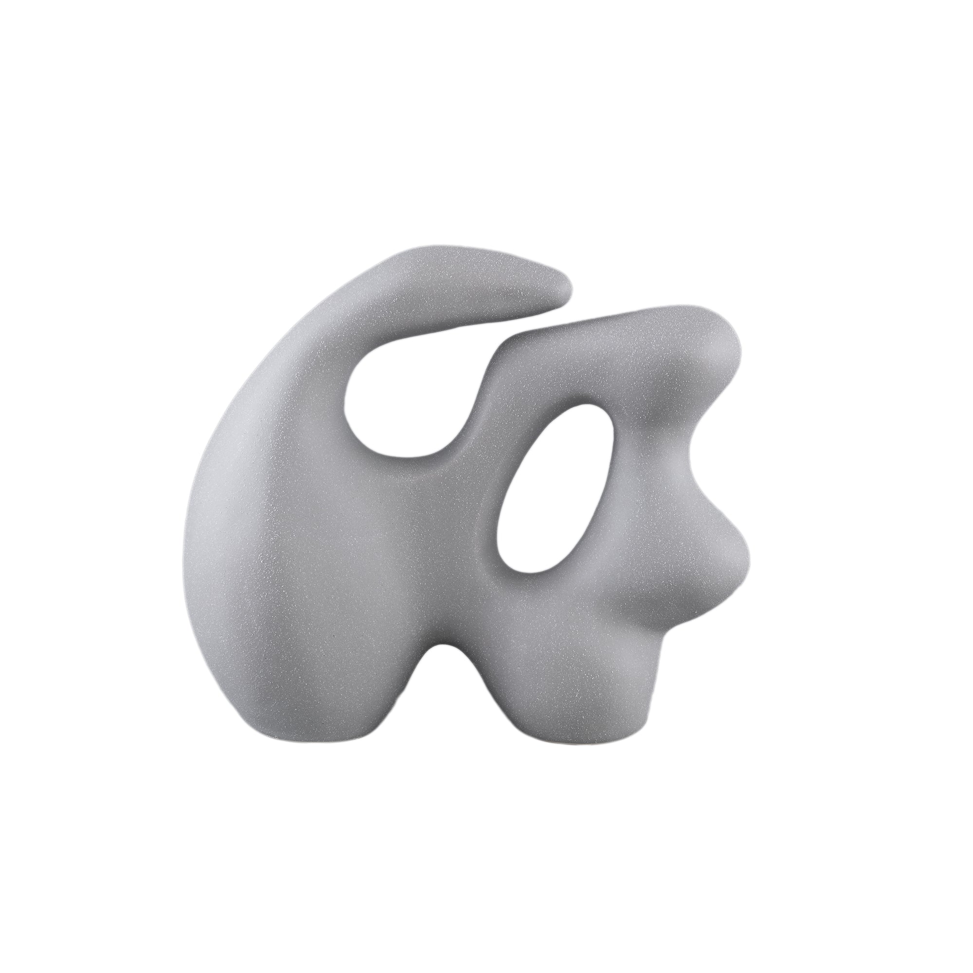 Eddison Taupe ceramic matt glazed statue organic