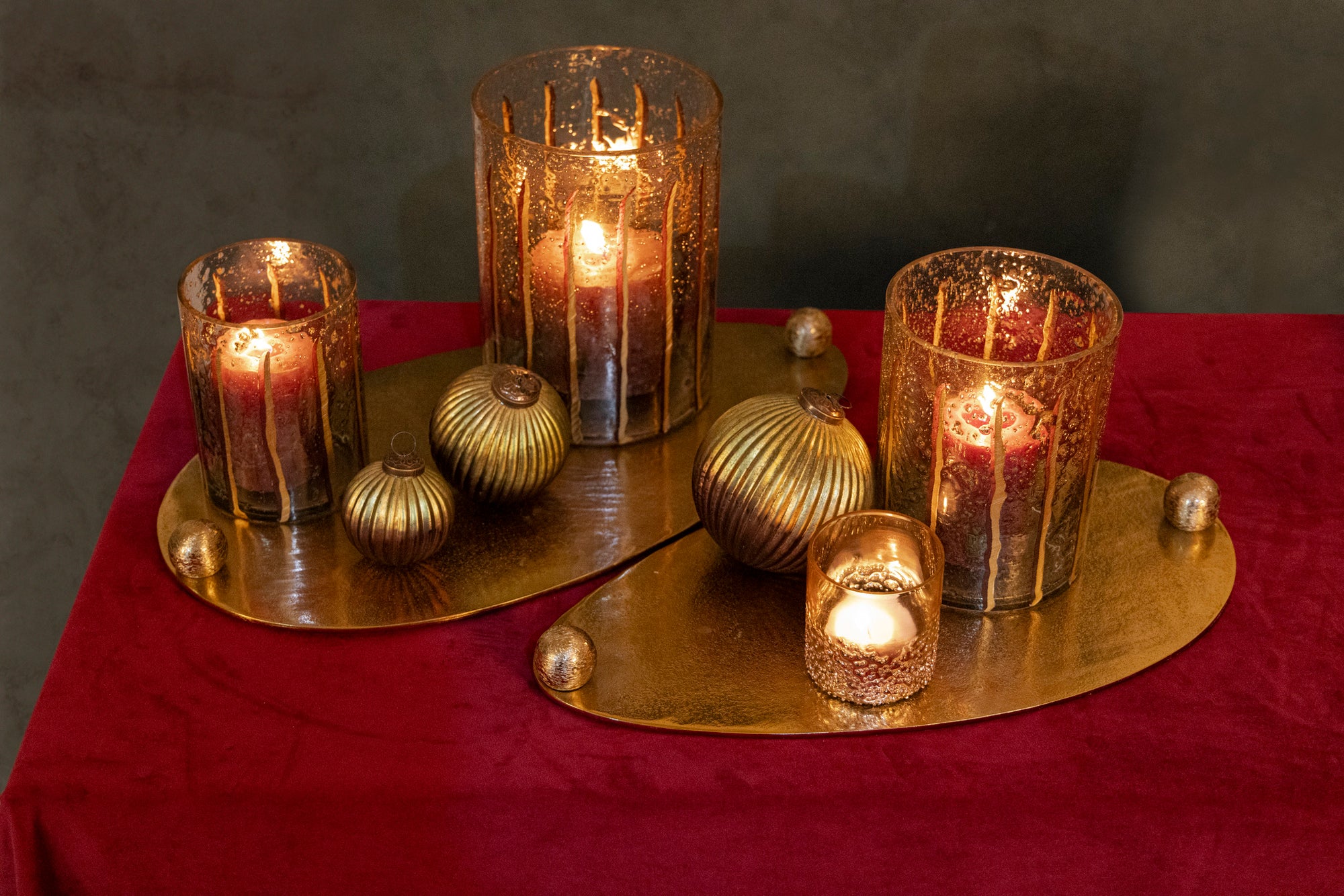 Arhan Bougeoirs en verre - Or