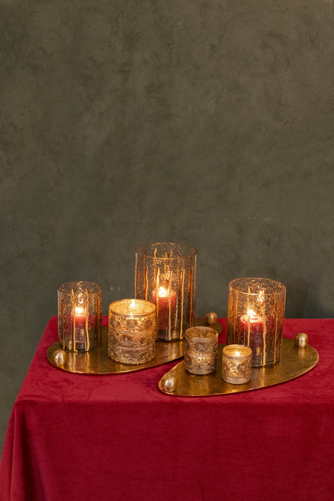 Arhan Bougeoirs en verre - Or