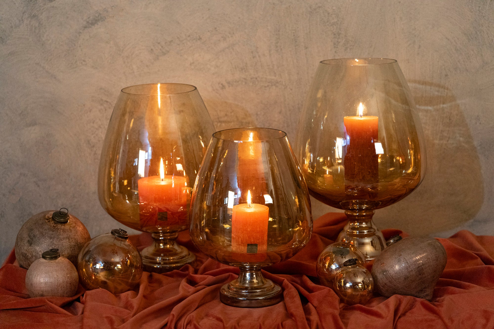 Alwine Bougeoirs en verre - Or