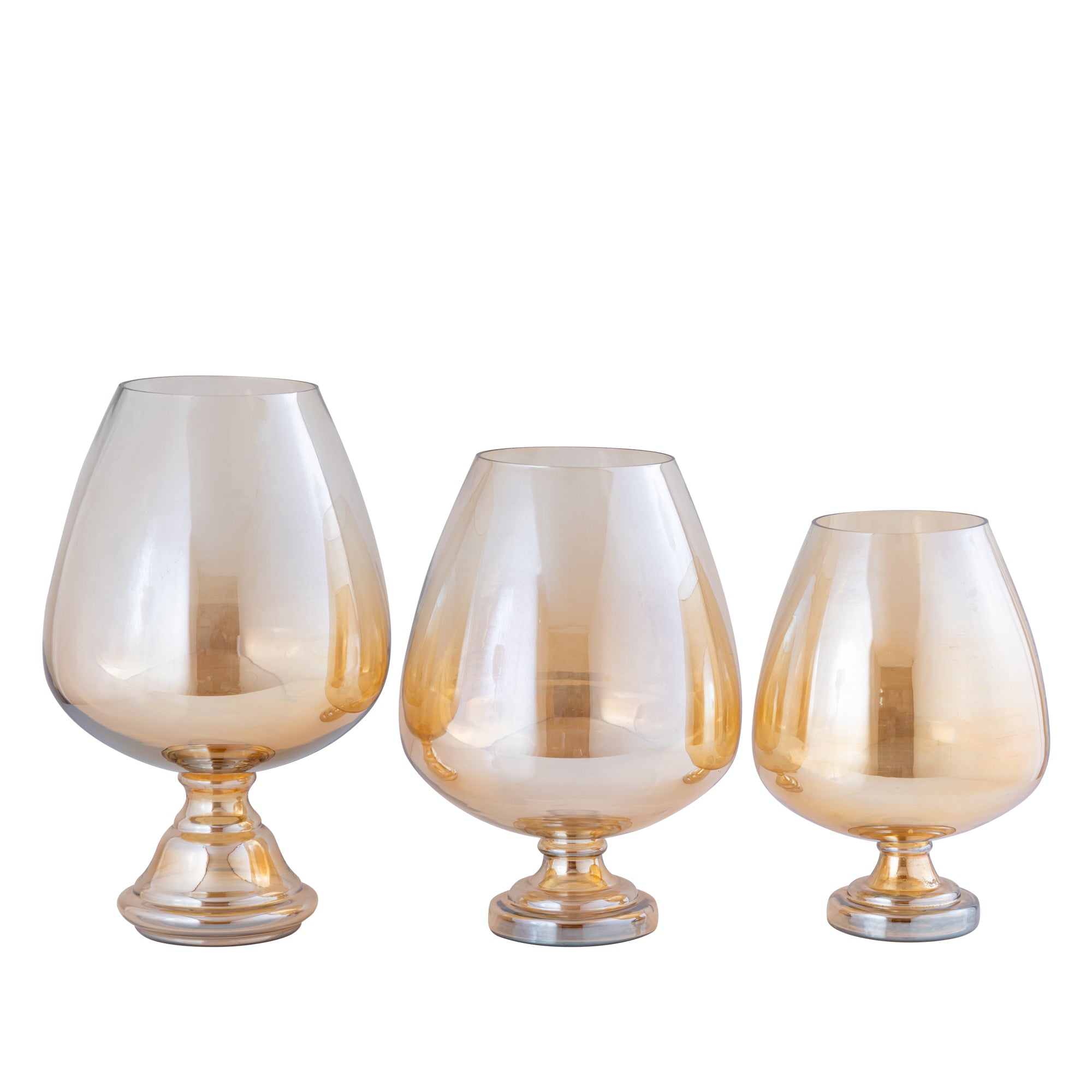Alwine Bougeoirs en verre - Or