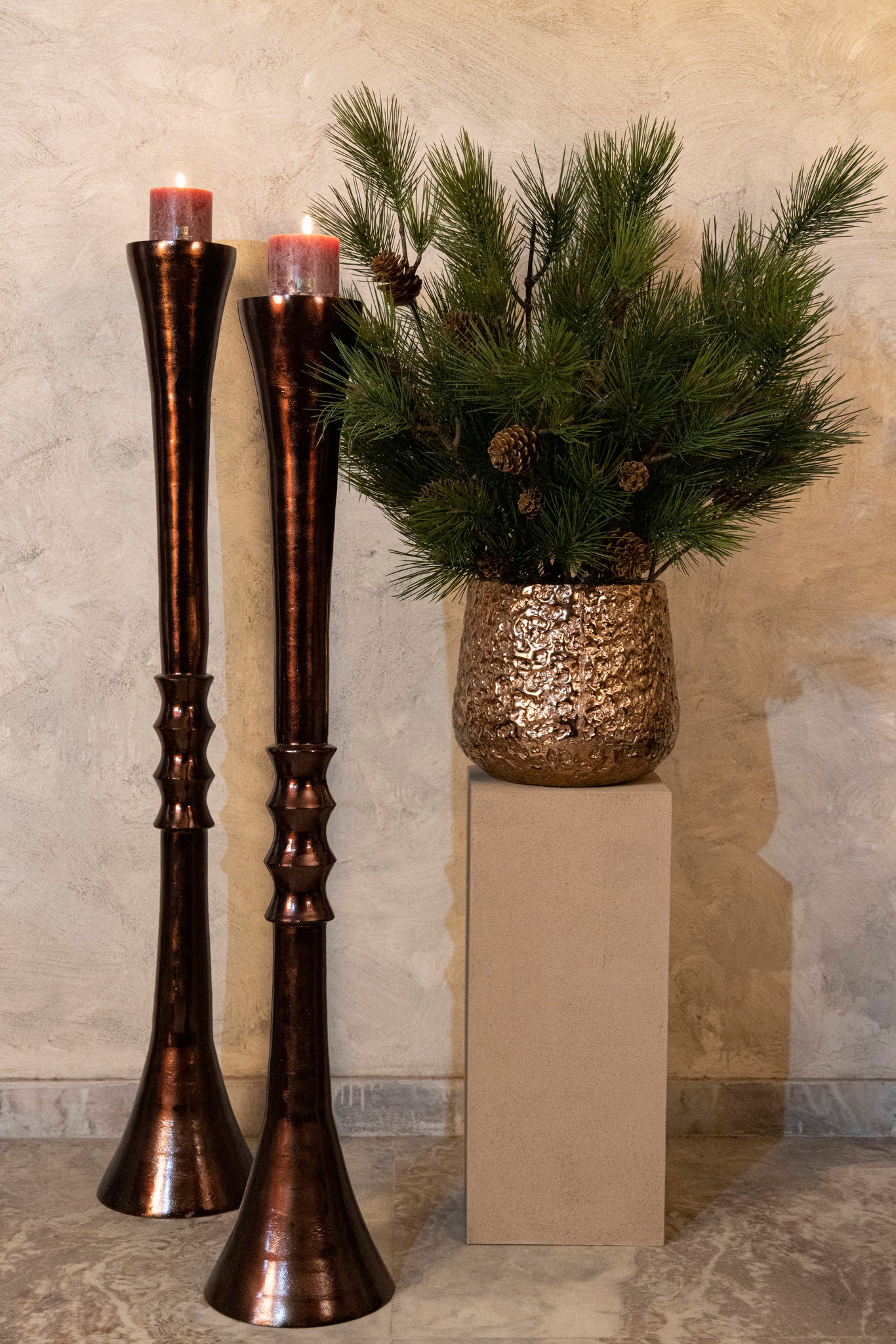 Moy Chandeliers en aluminium moulé - Bronze
