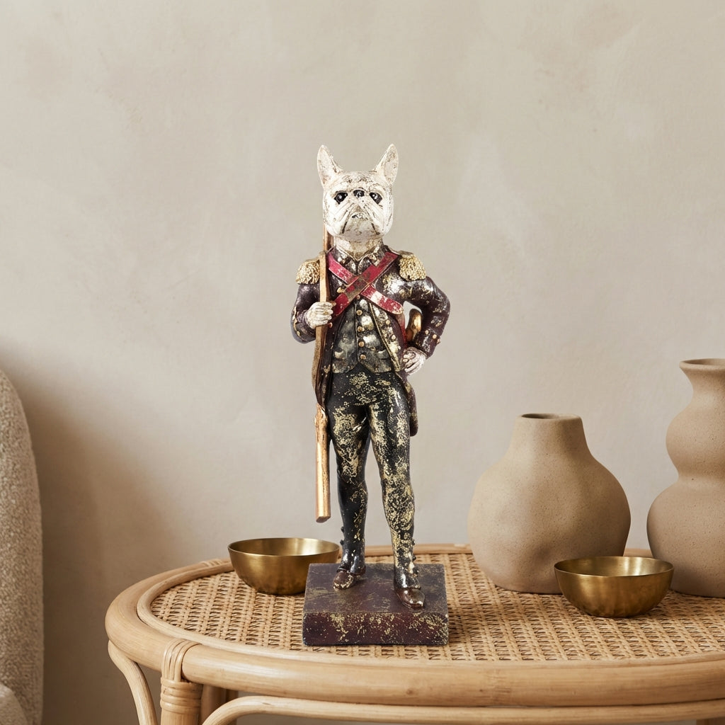 Arne Burghundy poly dog statue