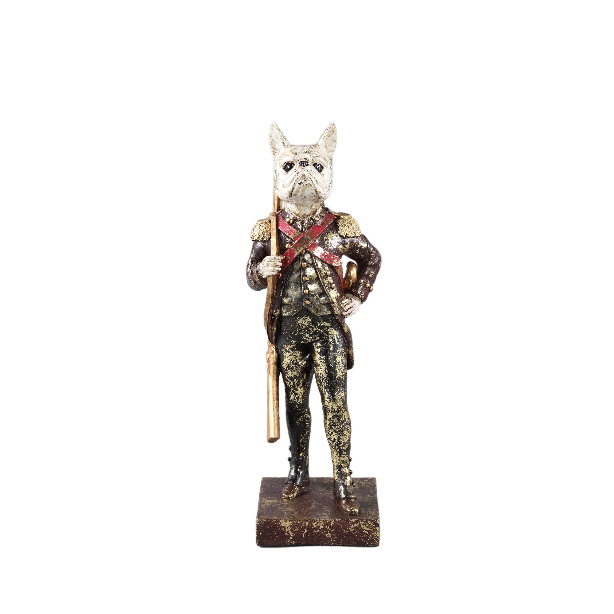 Arne Burghundy poly dog statue