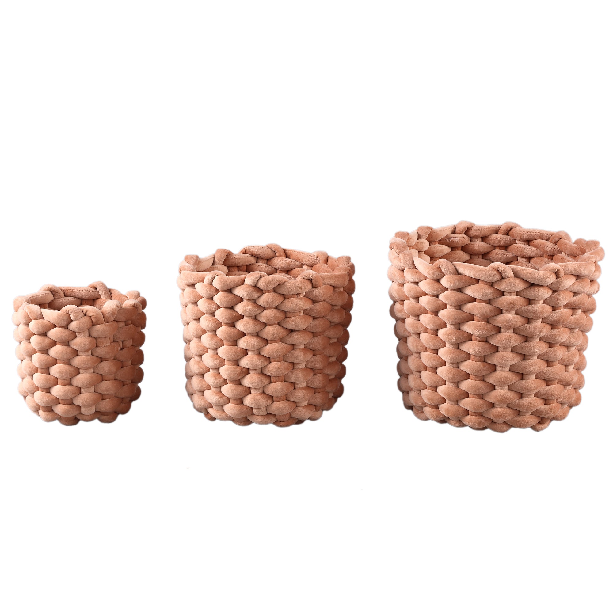 Olliver Brown velvet rope basket no handles SV3