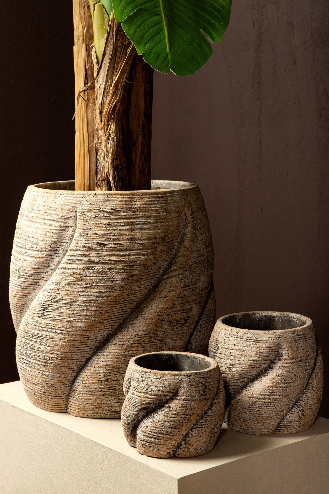 Evanthia Pot en ciment - L (40x40x40 cm)