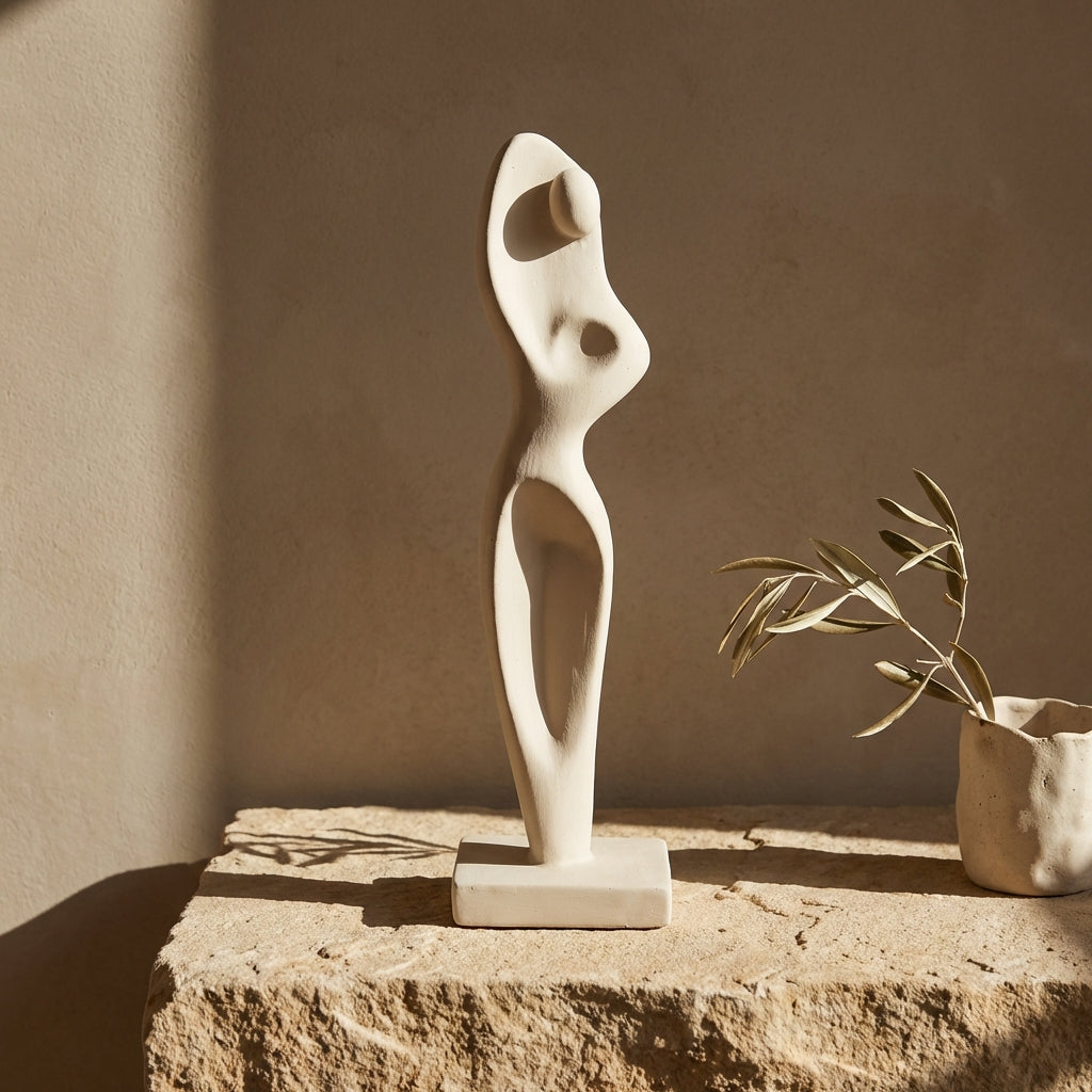 Sumaya Taupe cement statue abstract body