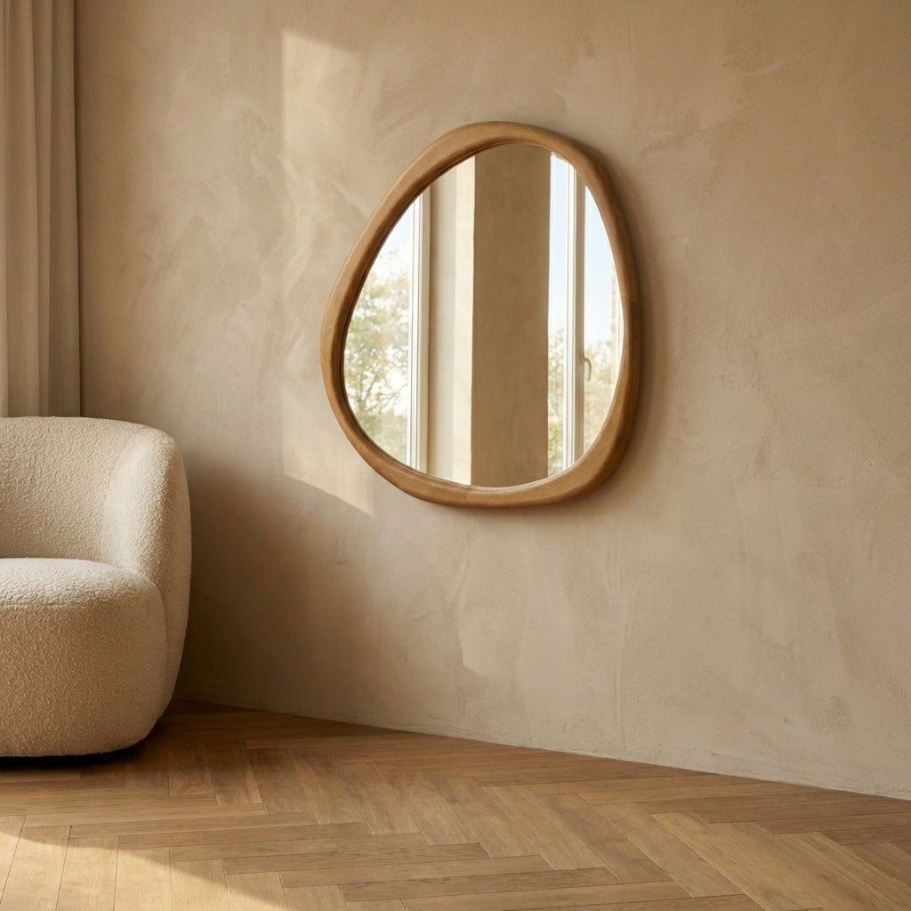Neelix Natural rubberwood organic mirror M