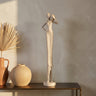 Rafah Clay poly woman statue holding pot shoulder