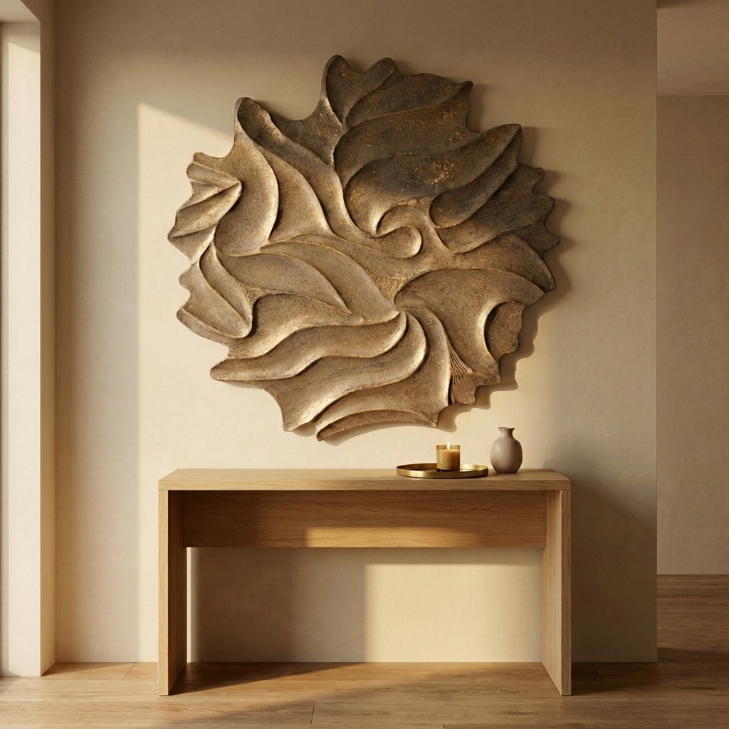 Ceanna Brown MDF wall panel wavy round S