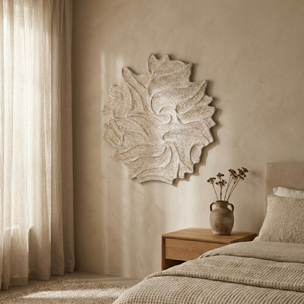 Ceanna Cream MDF wall panel wavy round S