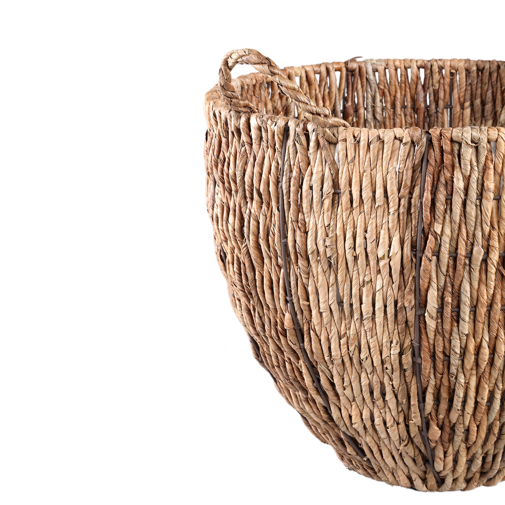 Alfan Brown bamboo basket round SV2 L