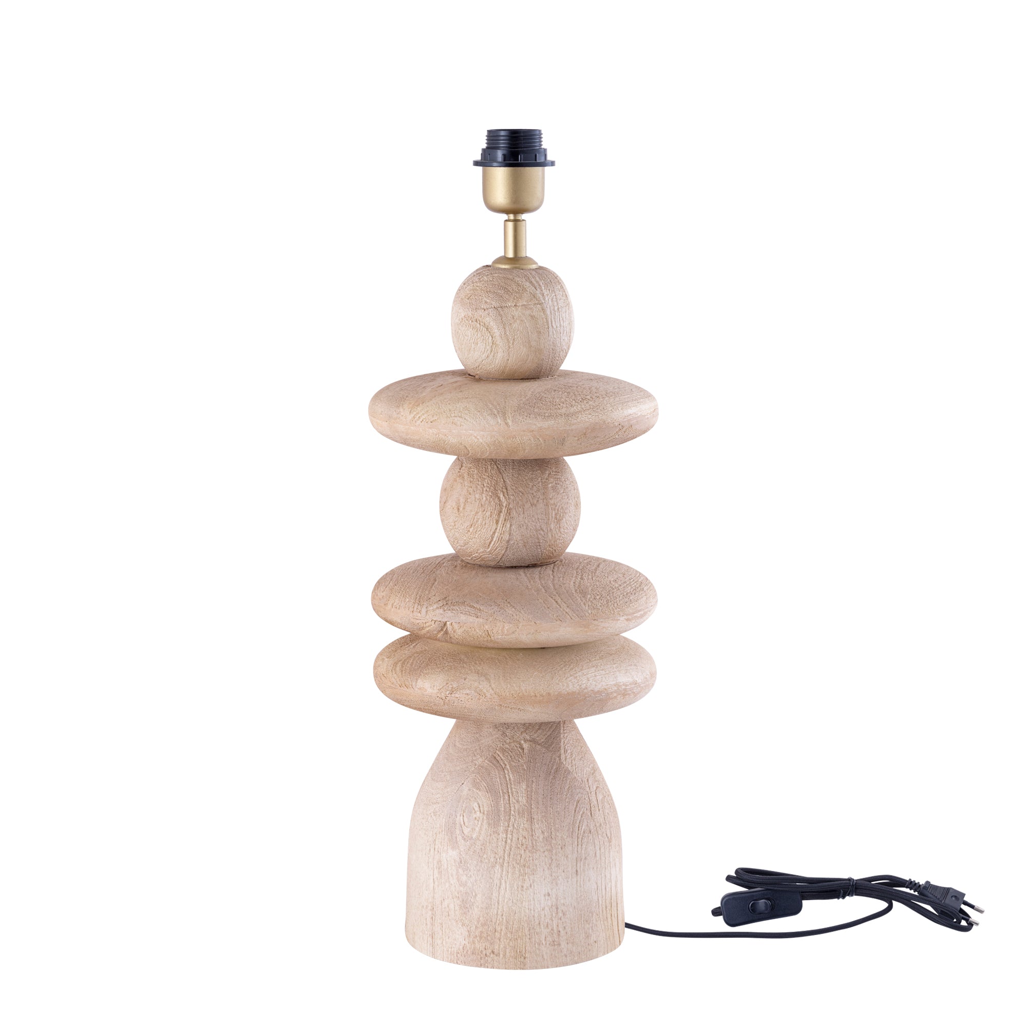 Callain Lampes de table en bois de manguier - Naturel