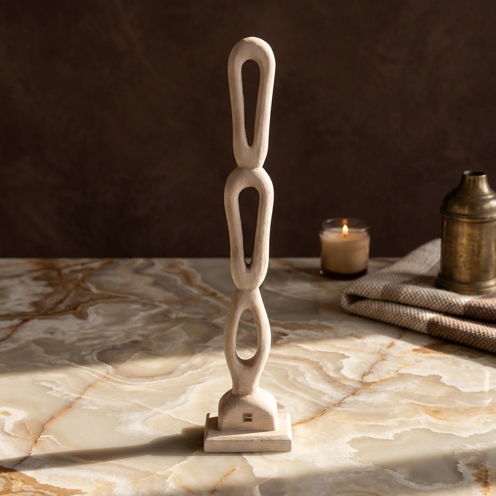 Rhyce Natural mango wood statue open figure L