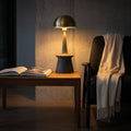 Lampe de Table Caelin — Bois de Manguier Gris Table Étroit Rond