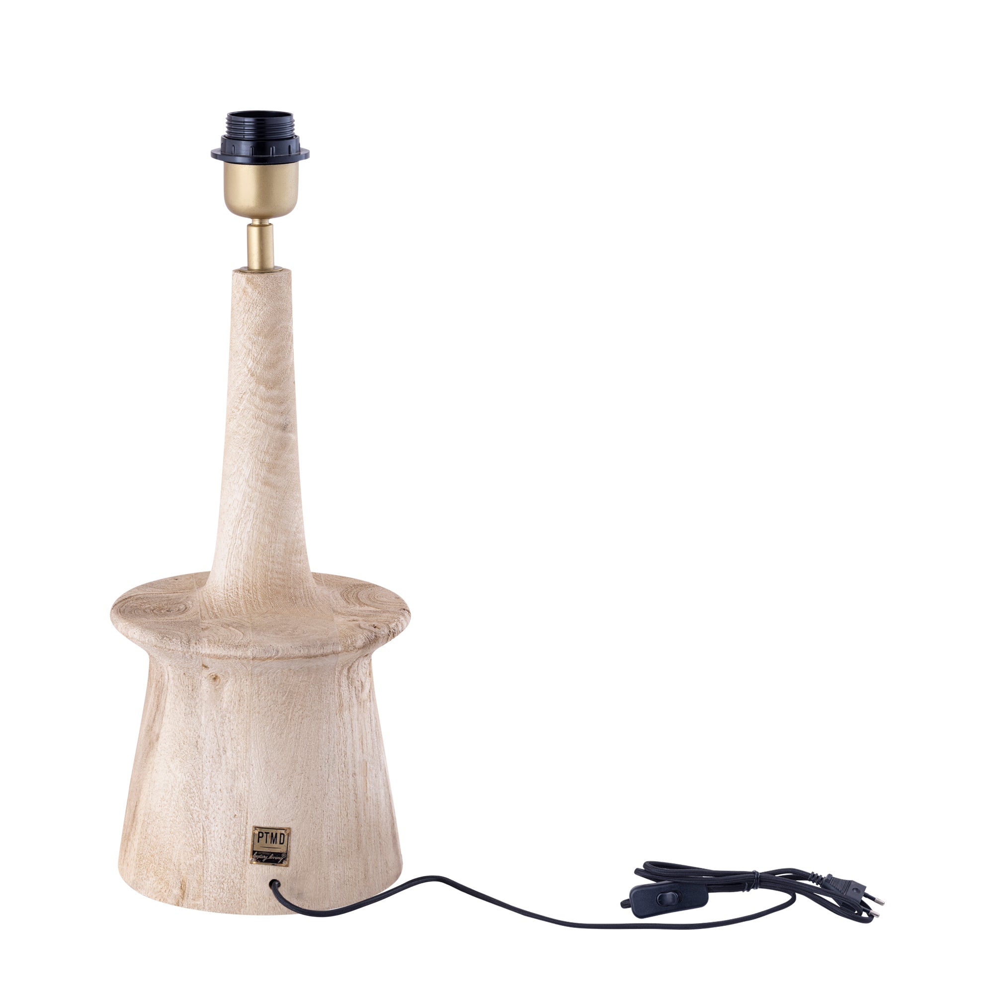 Caelin Lampes de table en bois de manguier — Table Lamp Narrow Round - Naturel