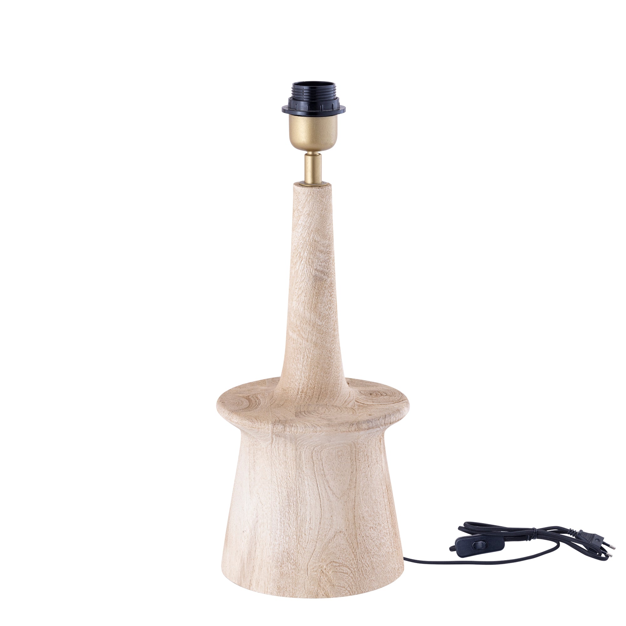 Caelin Lampes de table en bois de manguier — Table Lamp Narrow Round - Naturel