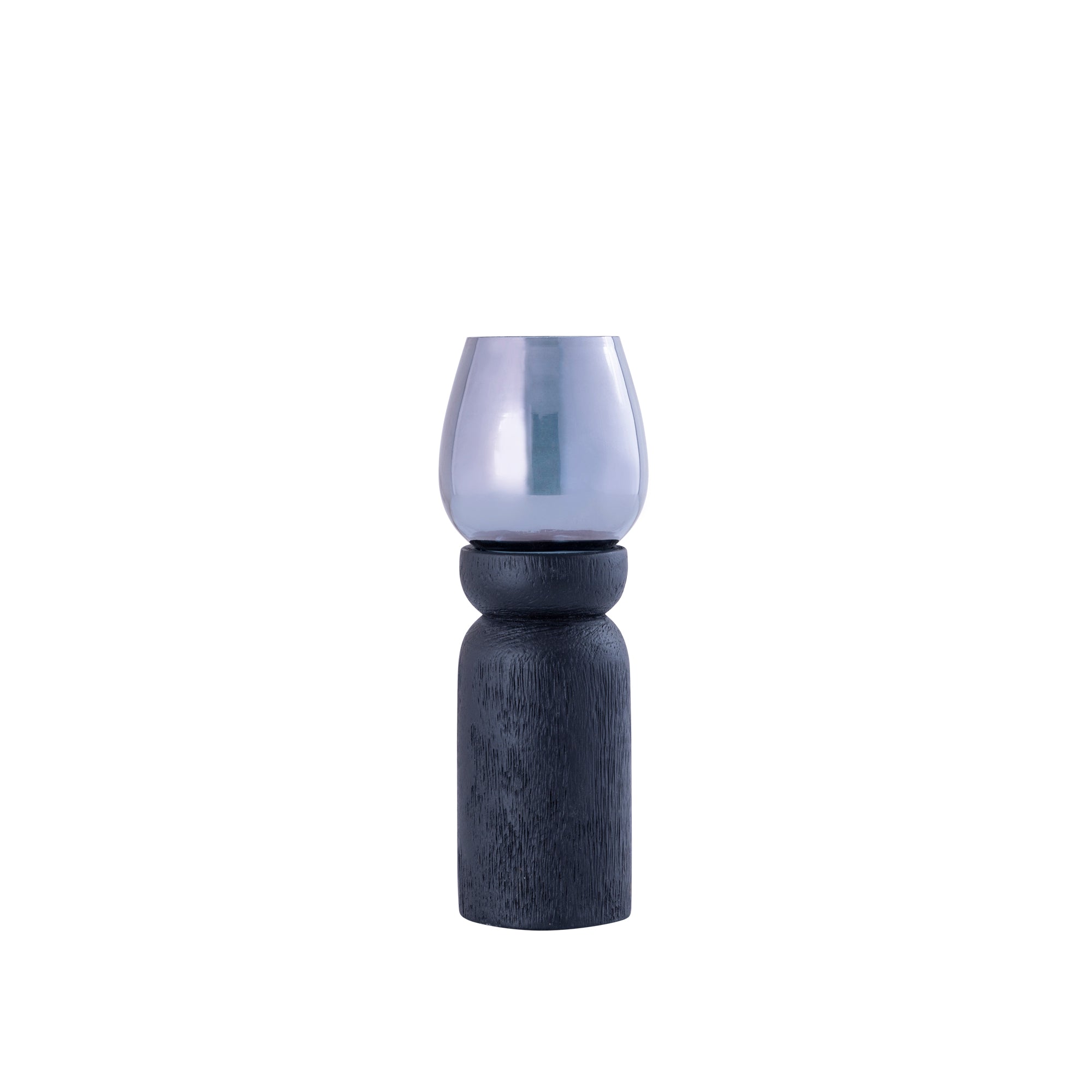 Qez Bougeoirs en bois de manguier — Stormlight Smoke - Noir