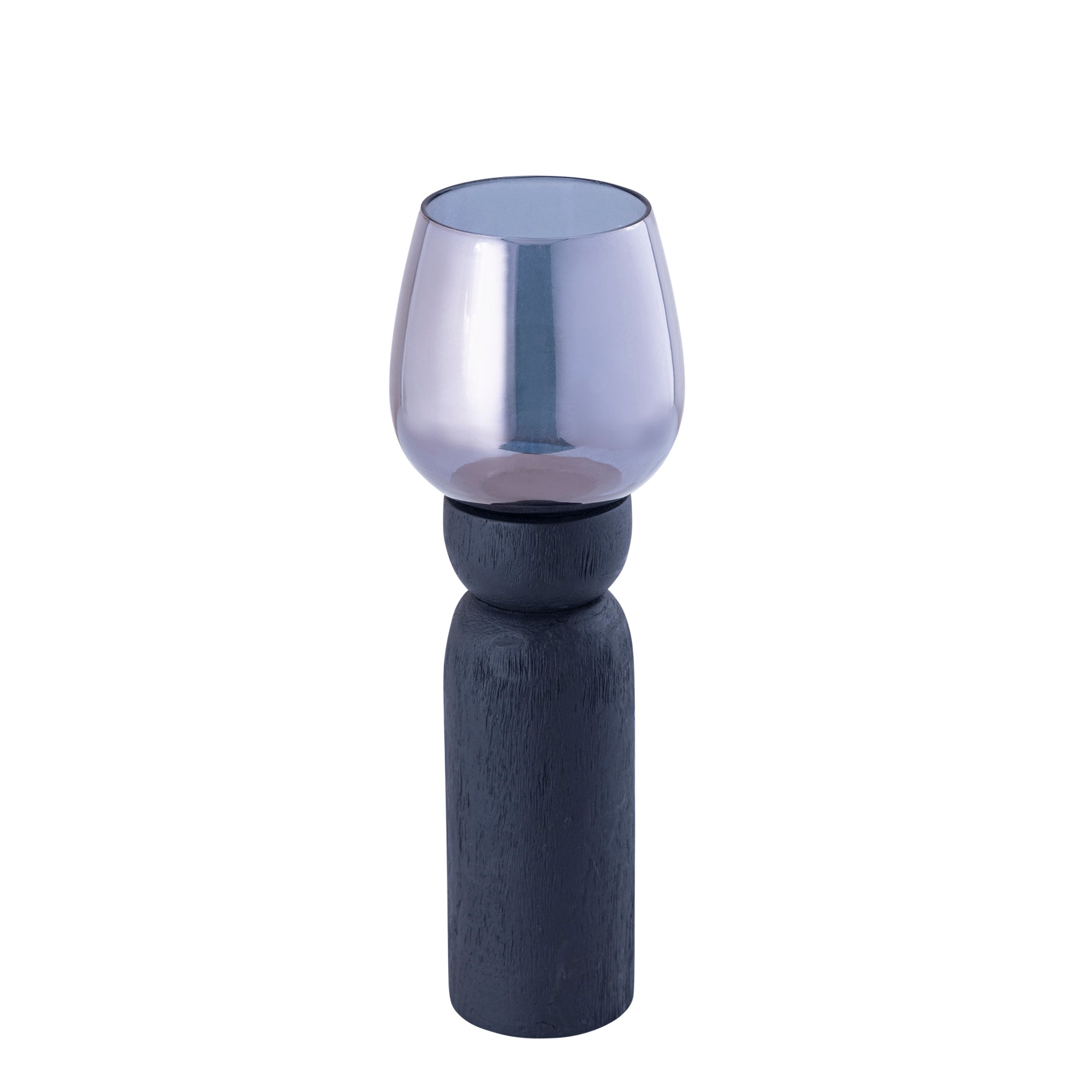 Qez Bougeoirs en bois de manguier — Stormlight Smoke - Noir