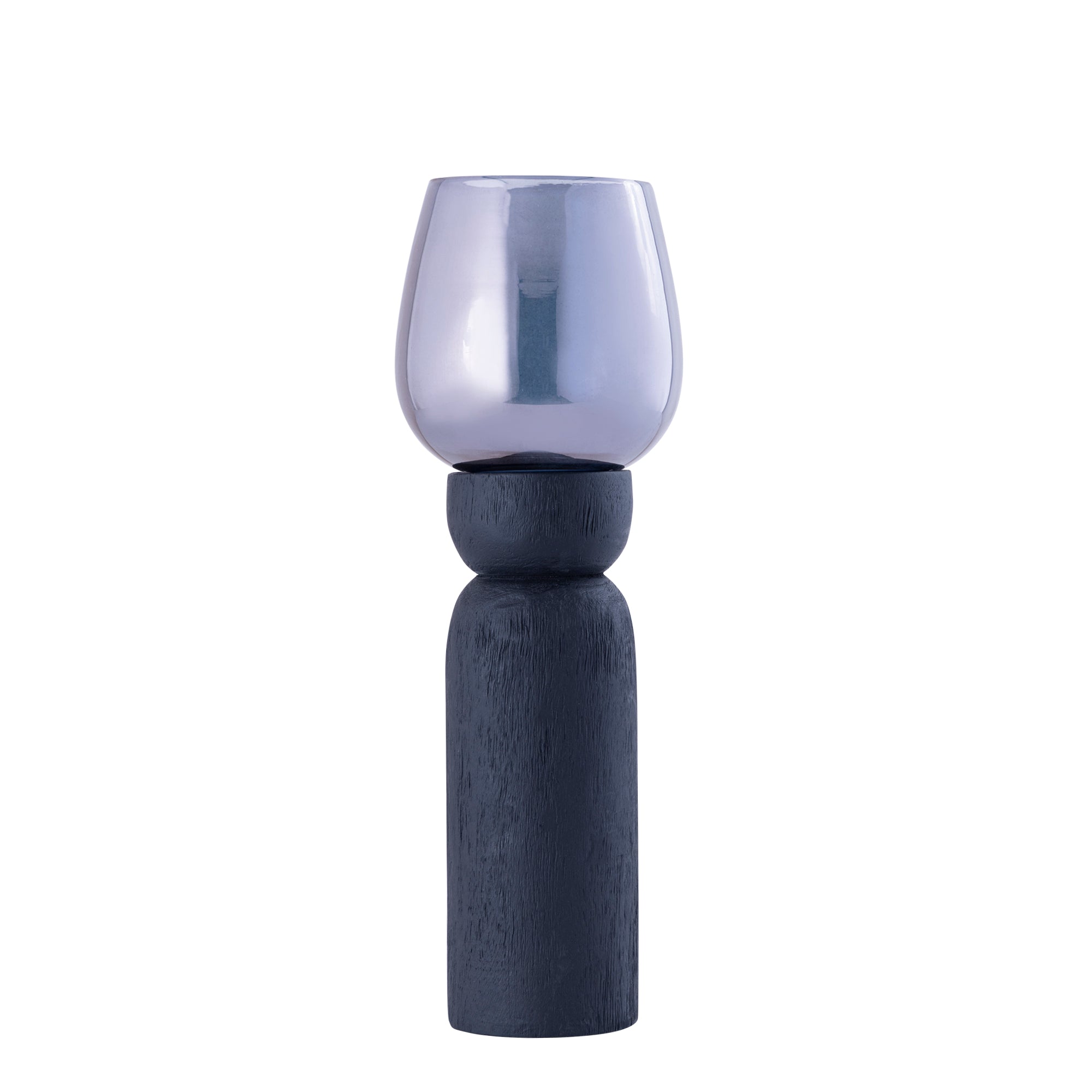Qez Bougeoirs en bois de manguier — Stormlight Smoke - Noir