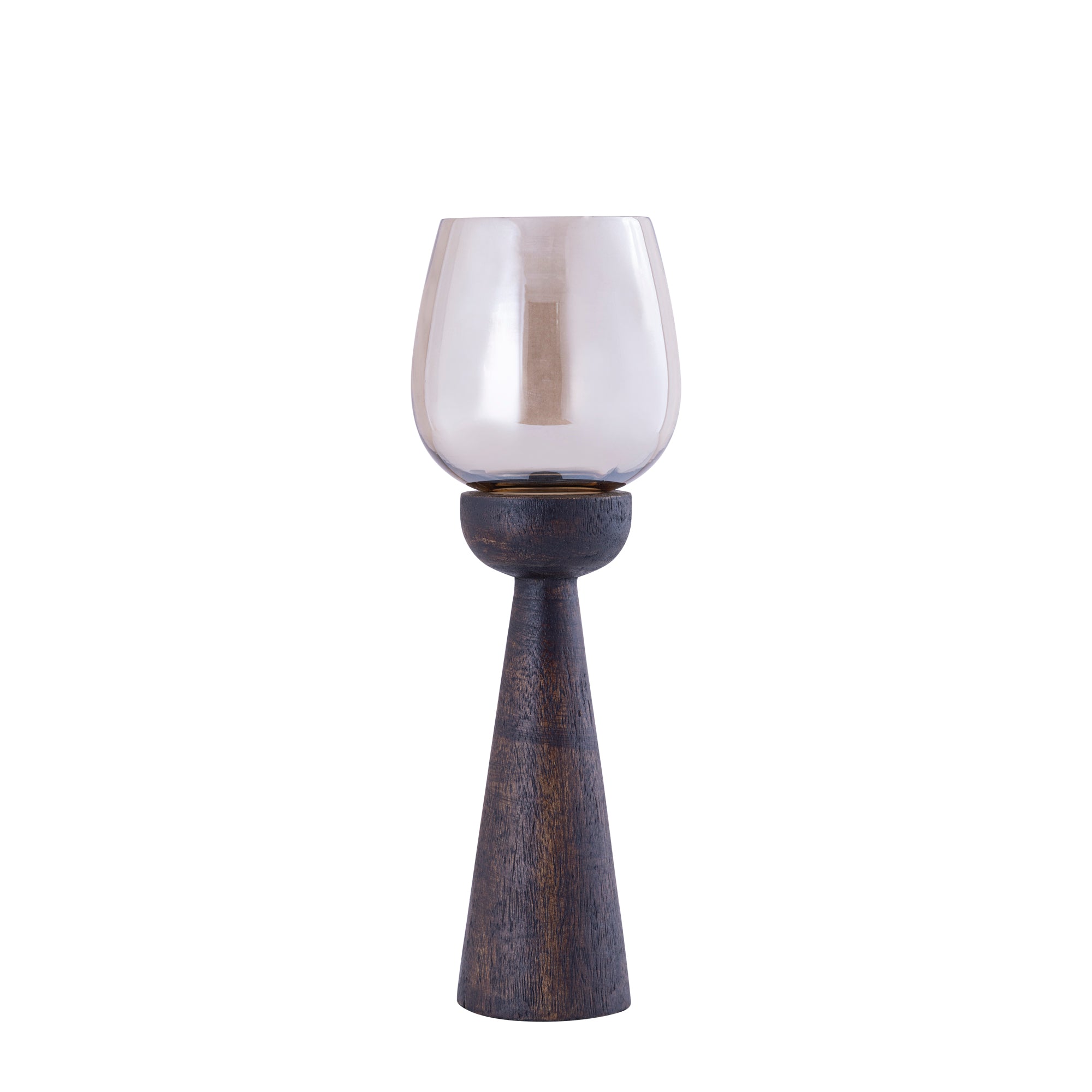Qez Bougeoirs en bois de manguier — Stormlight Luster - Marron