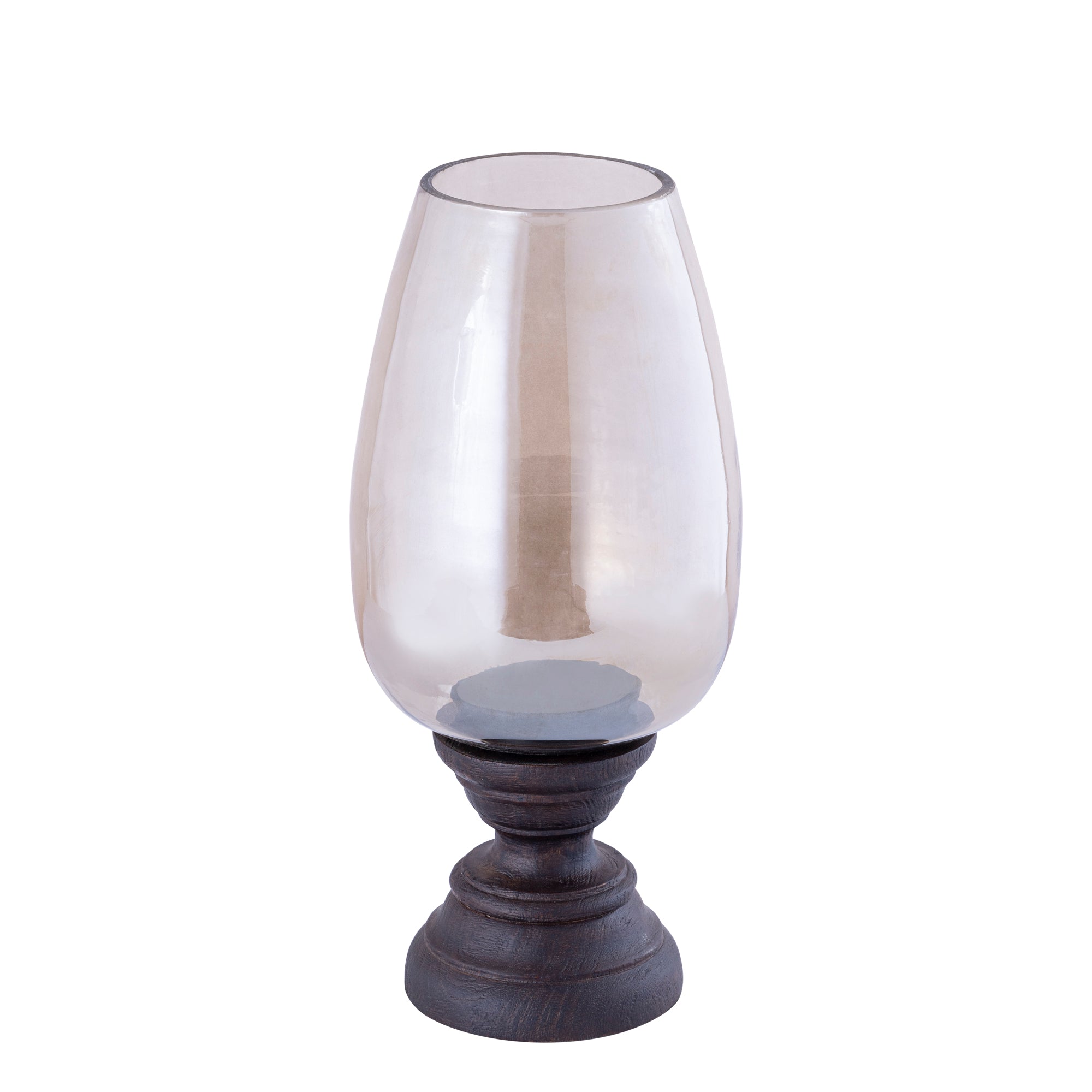 Qez Bougeoirs en bois de manguier — Stormlight Smoke - Marron