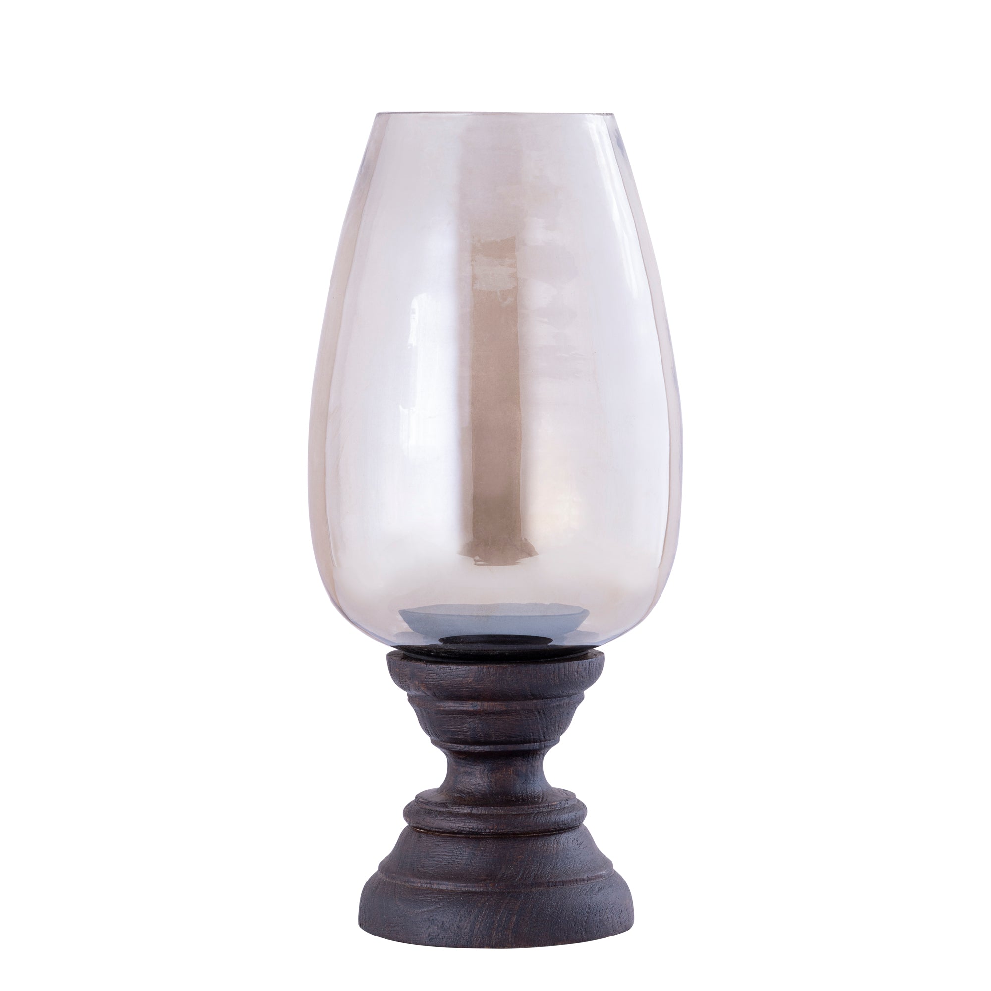Qez Bougeoirs en bois de manguier — Stormlight Smoke - Marron