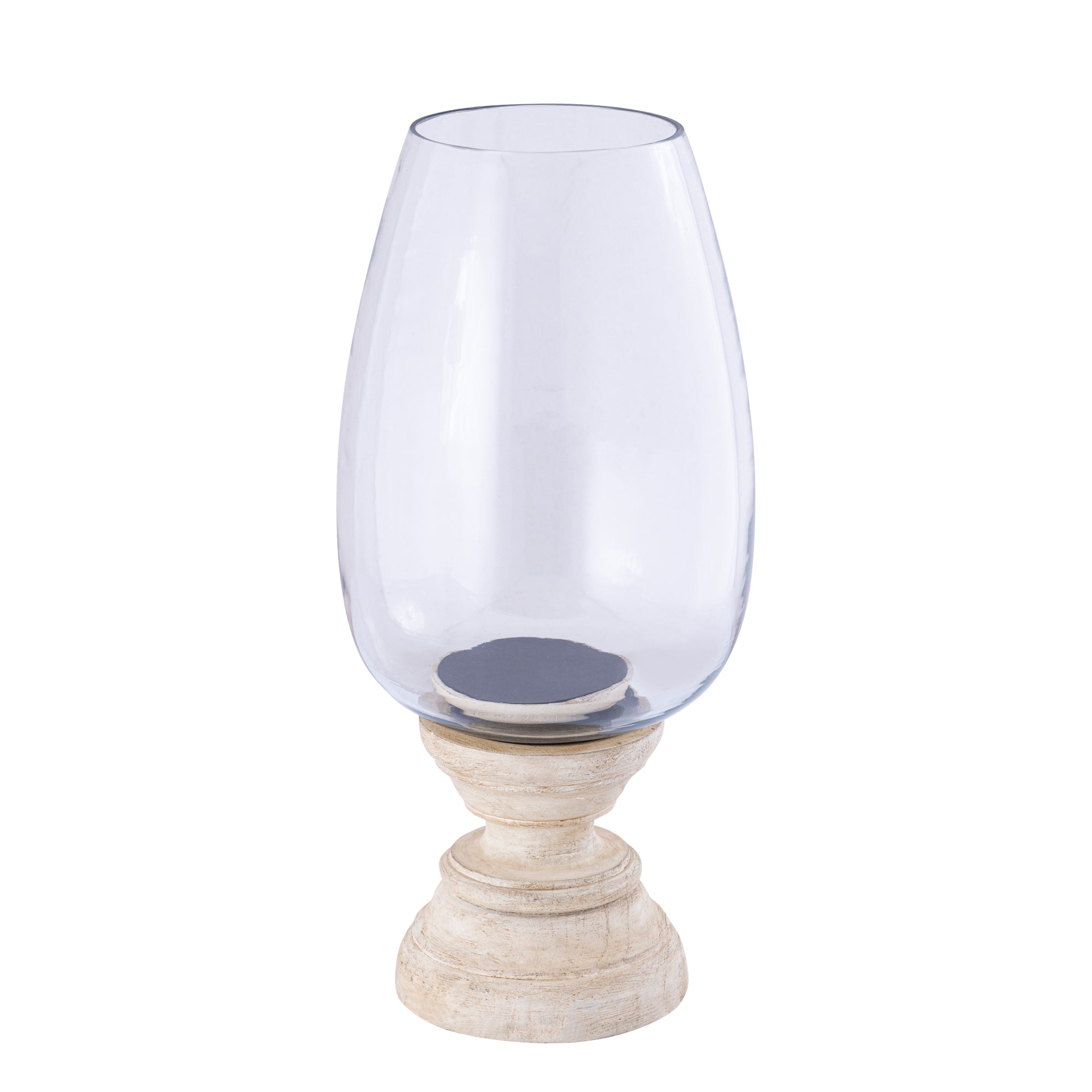 Qez Bougeoirs en bois de manguier — Stormlight Clear - Crème