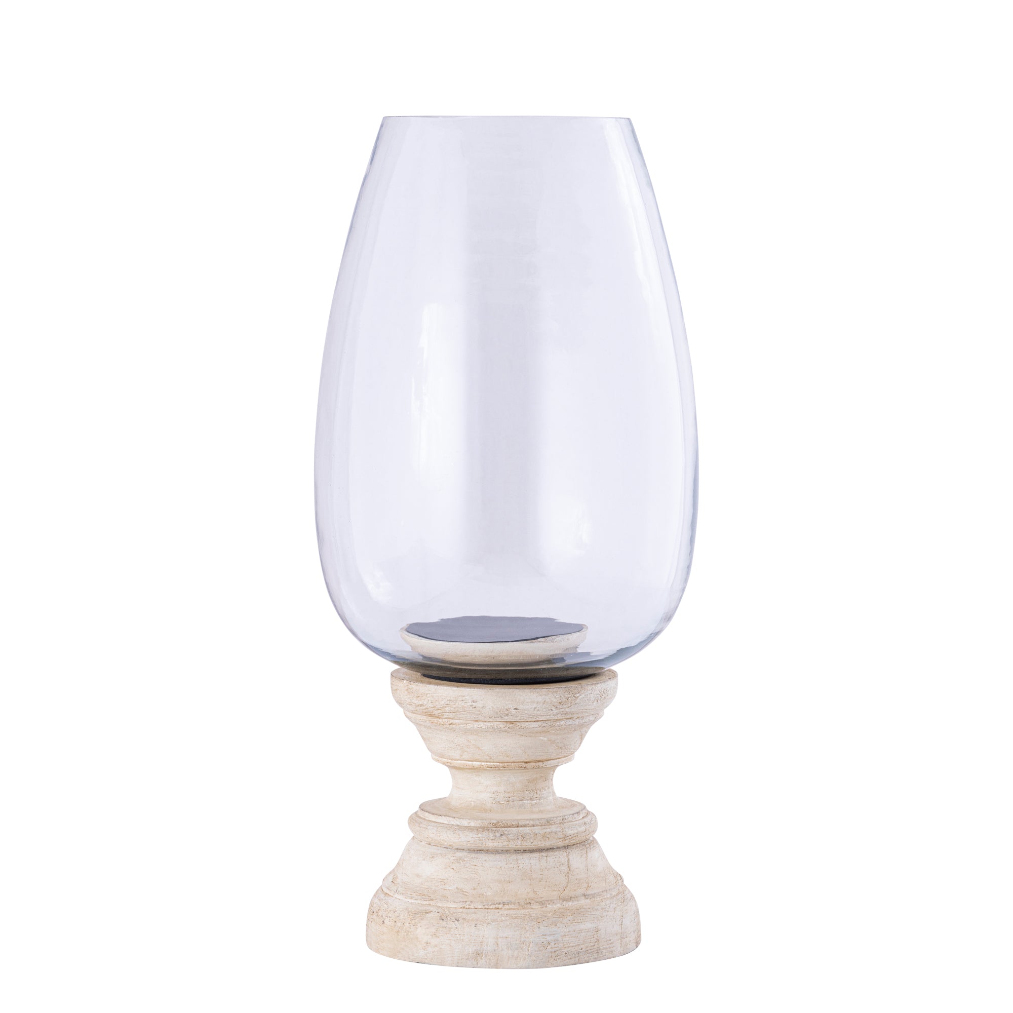 Qez Bougeoirs en bois de manguier — Stormlight Clear - Crème