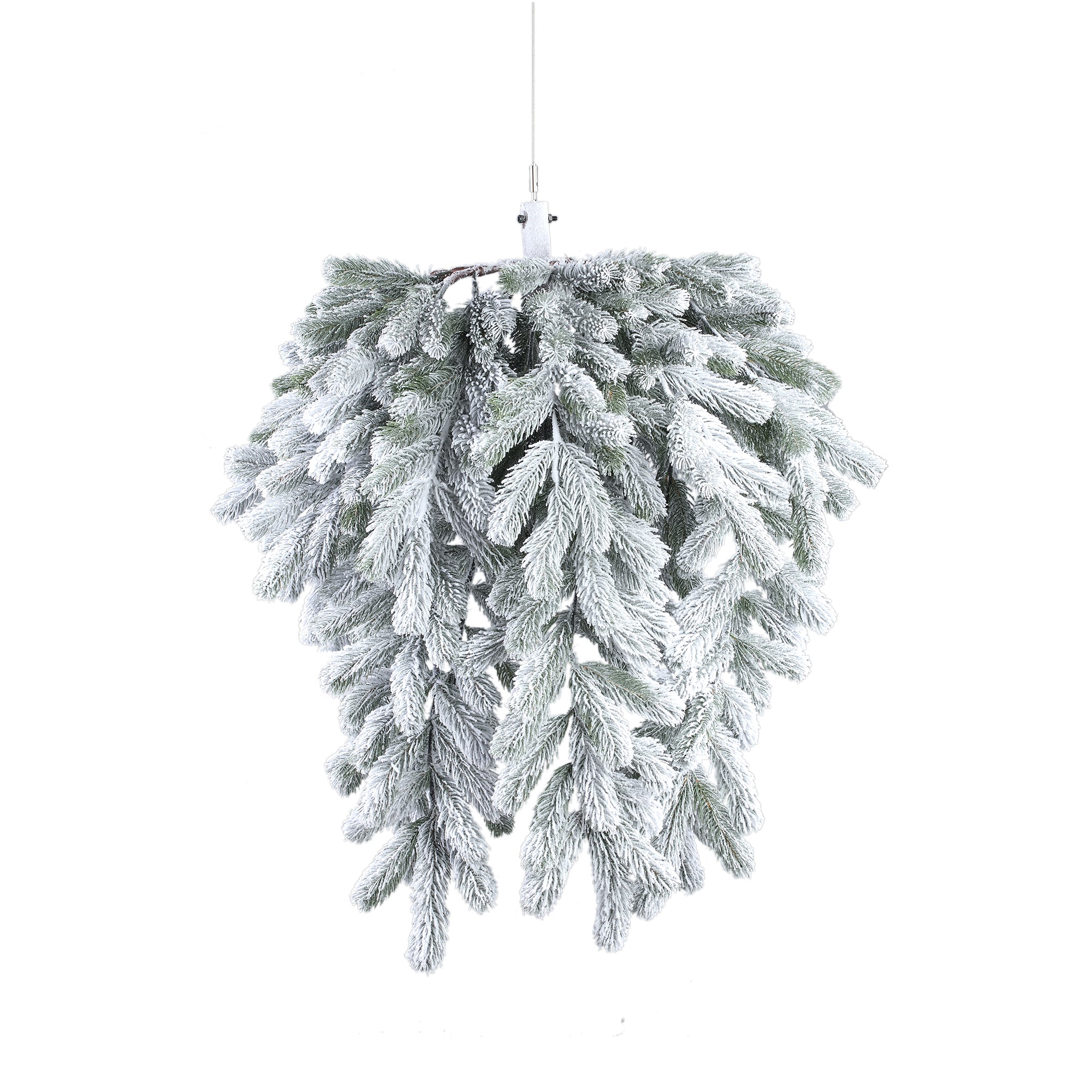 Rosamond White PVC and PE mix hanging wreath long