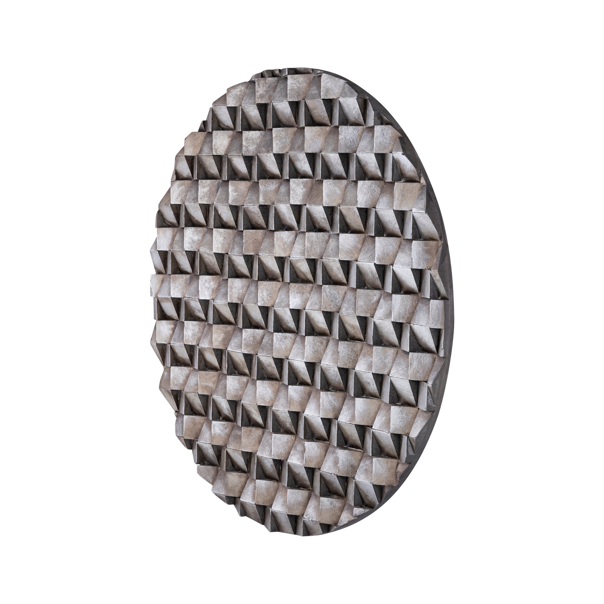 Zoaya Bronze mdf wood wall panel 3D cubes round S