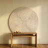 Wiktor White MDF round wallpanel swirl carved L