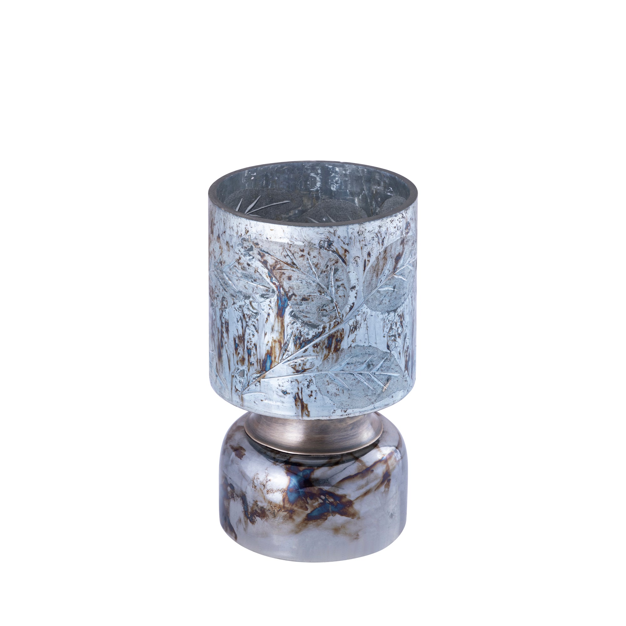 Navanah Bougeoirs en verre - Bleu
