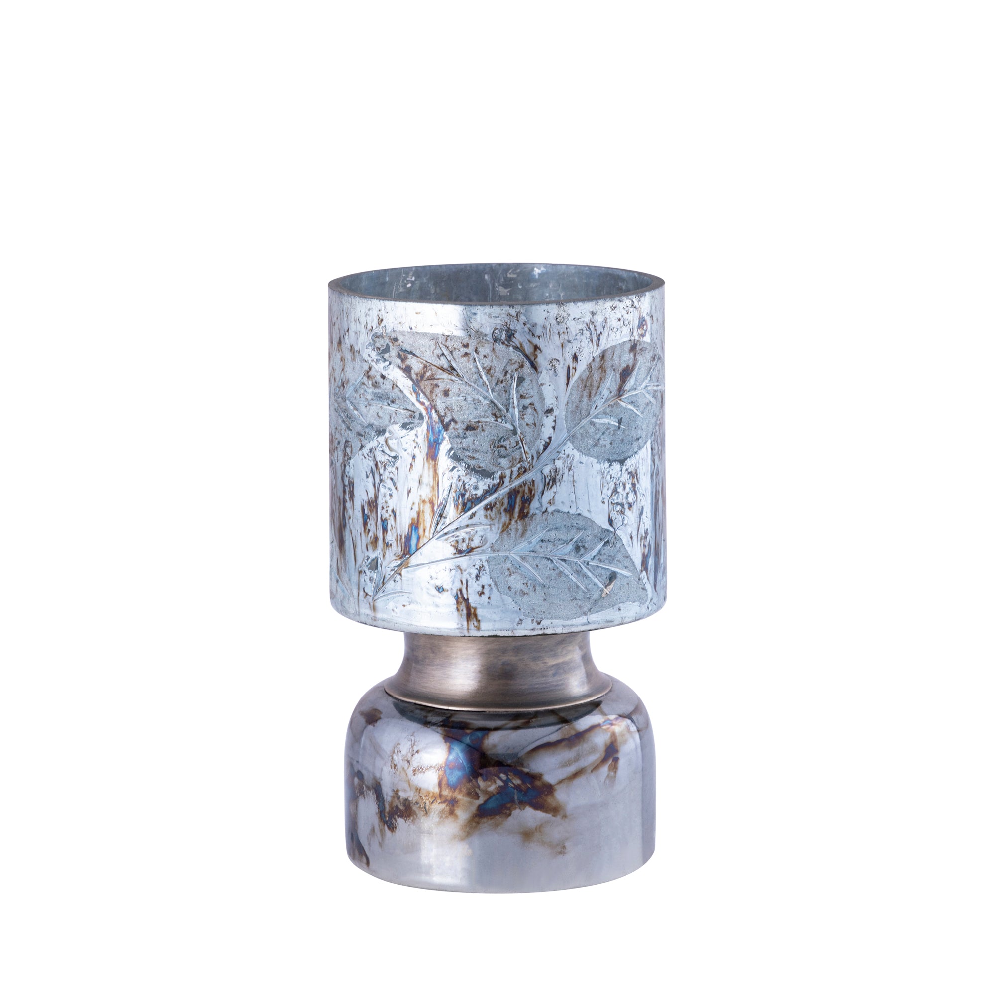 Navanah Bougeoirs en verre - Bleu