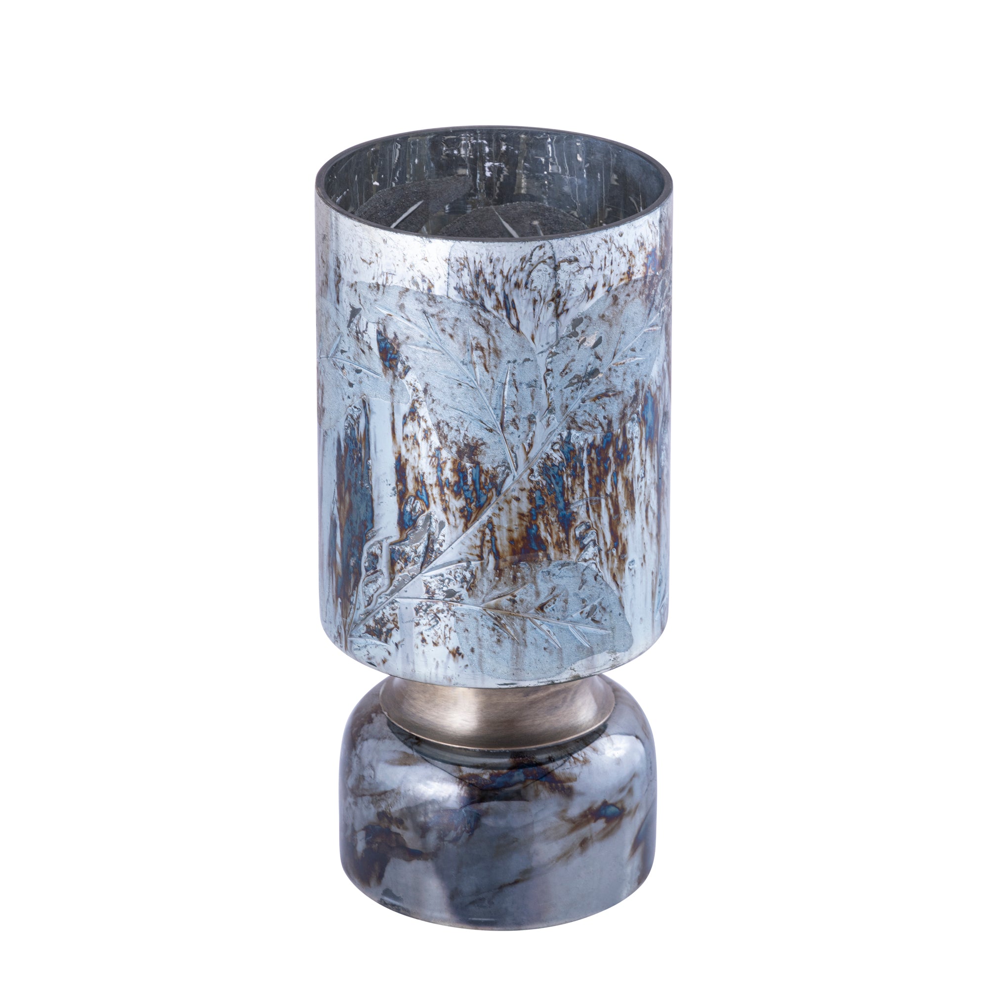 Navanah Bougeoirs en verre - Bleu