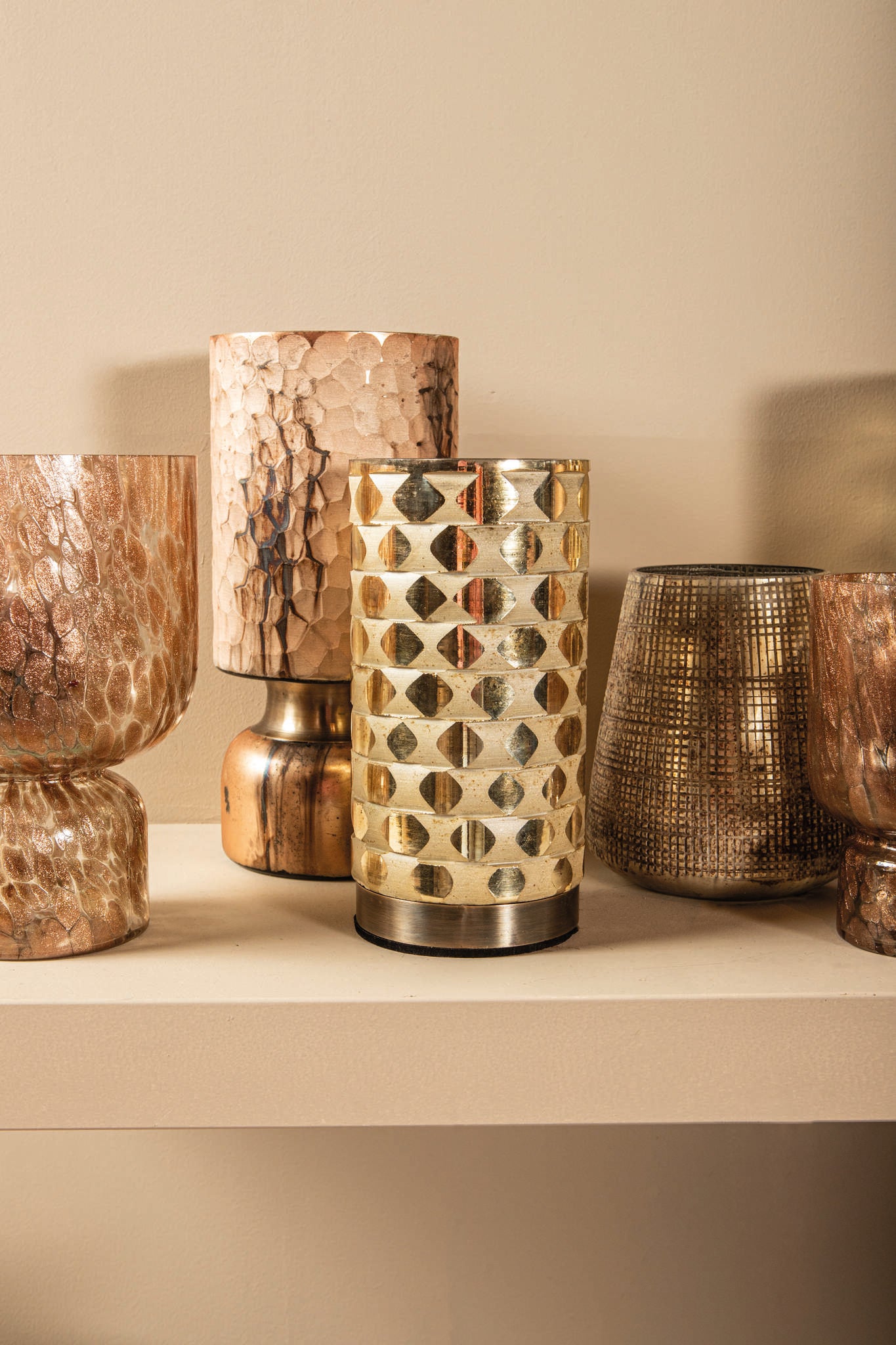 Belinsu Bougeoirs en verre - Cuivre