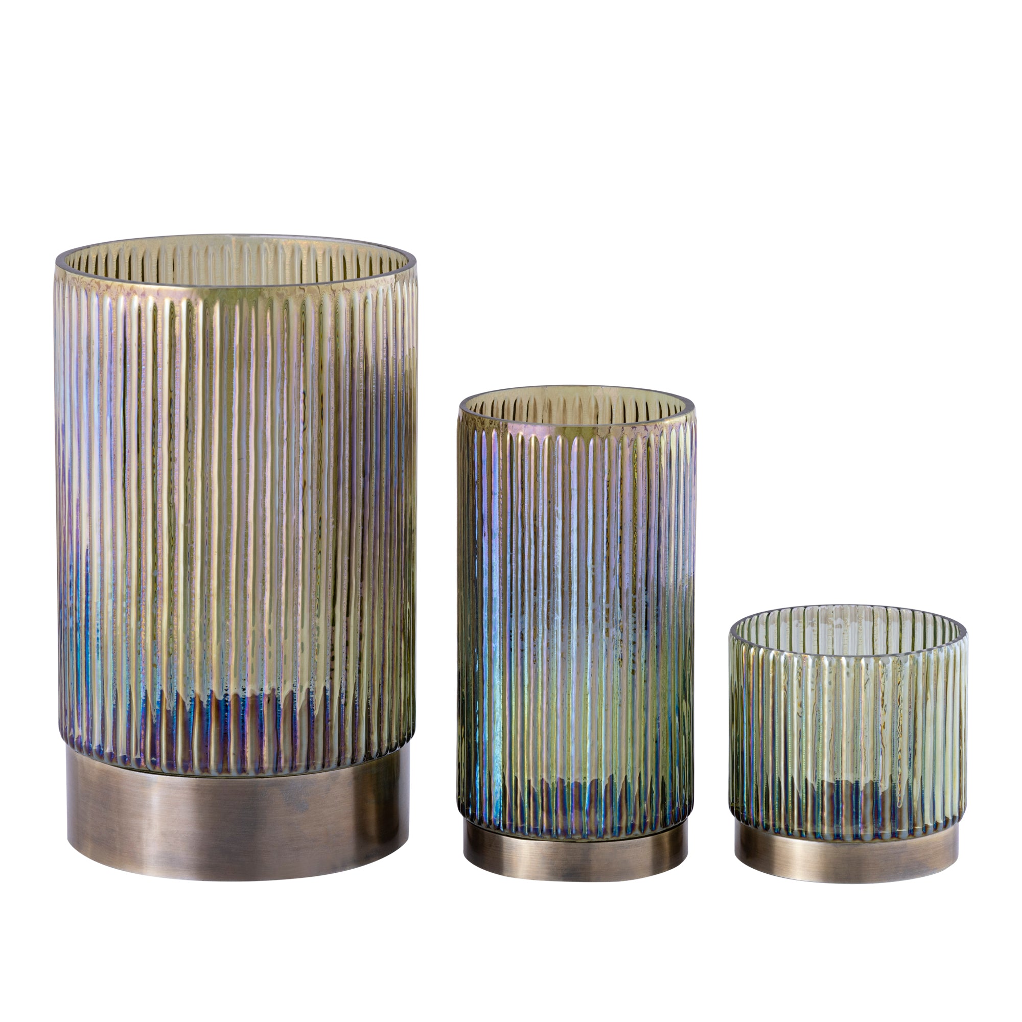 Kyden Bougeoirs en verre - Vert