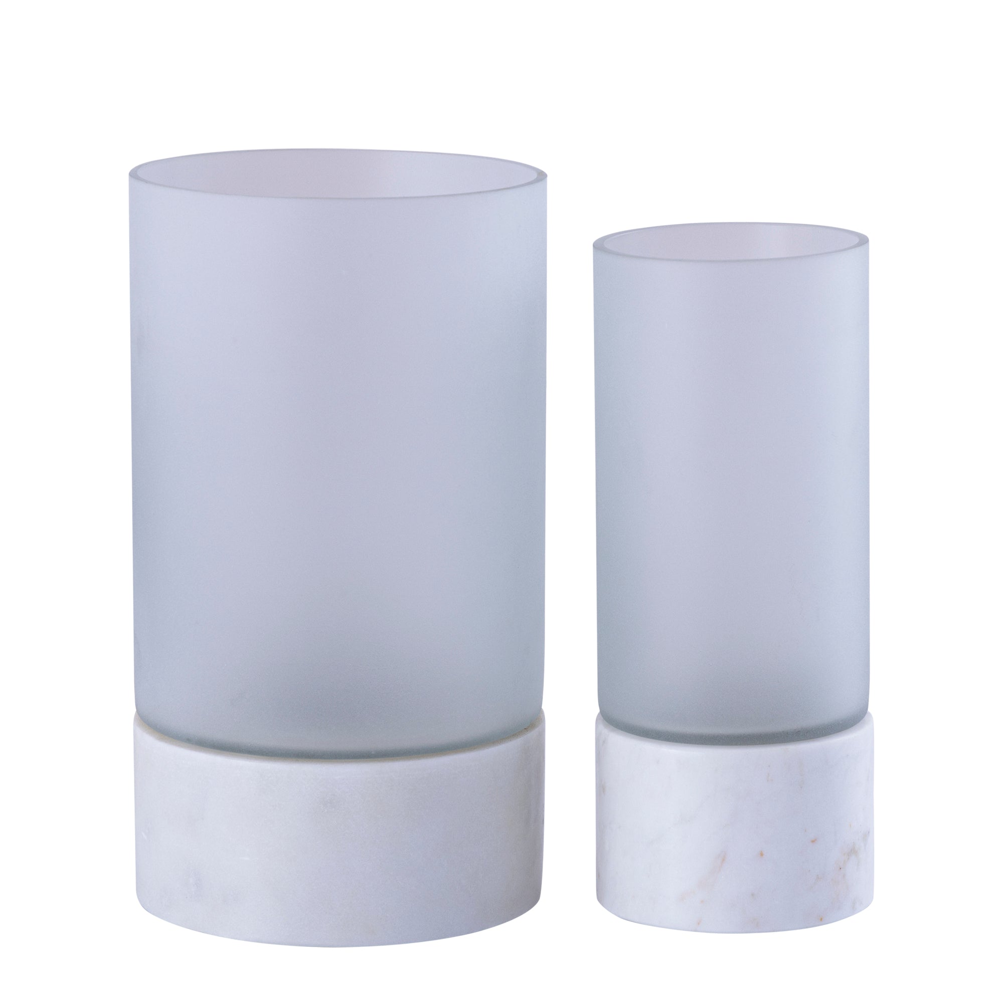 Conree Bougeoirs en verre - Blanc