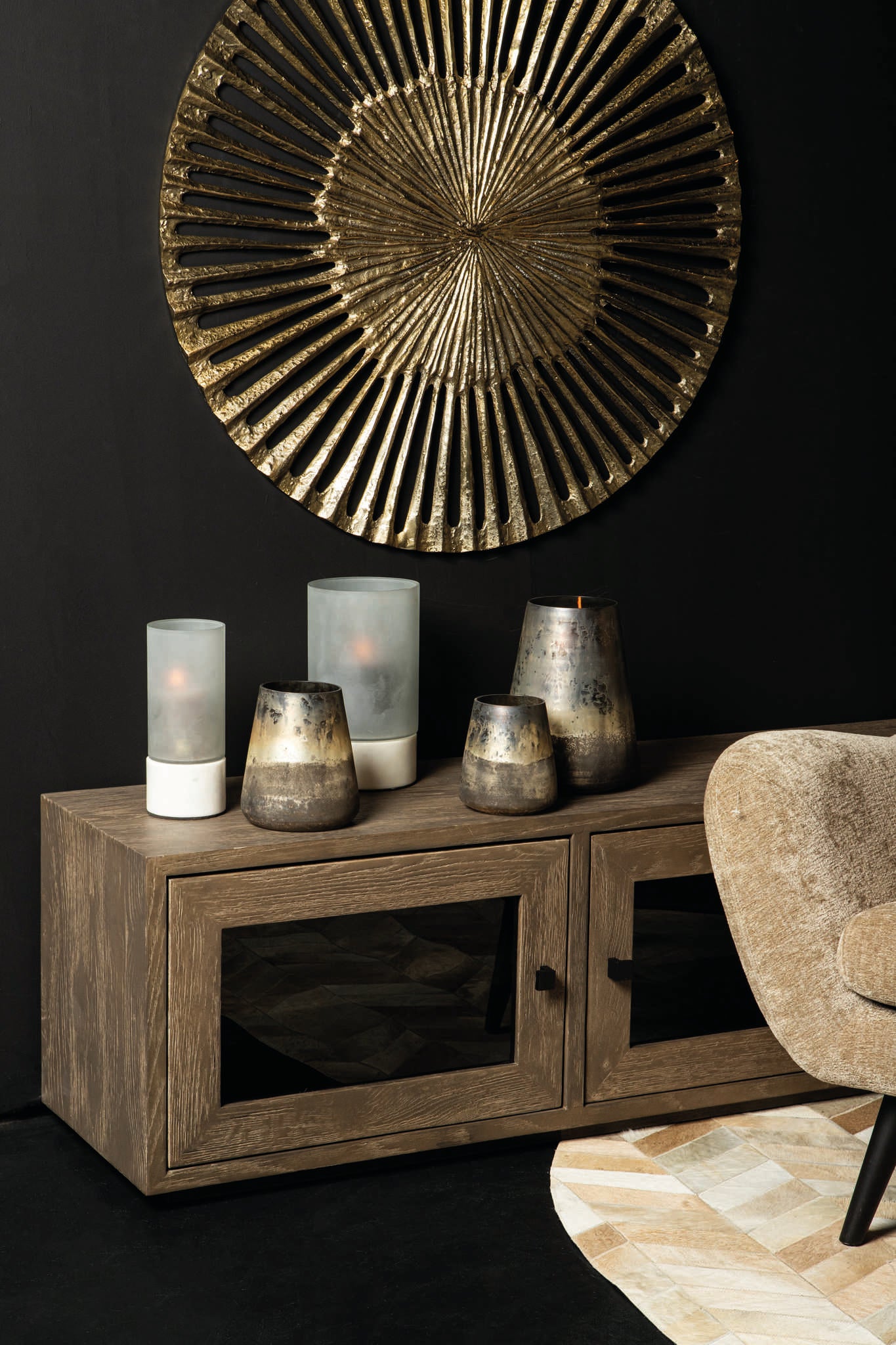 Conree Bougeoirs en verre - Blanc