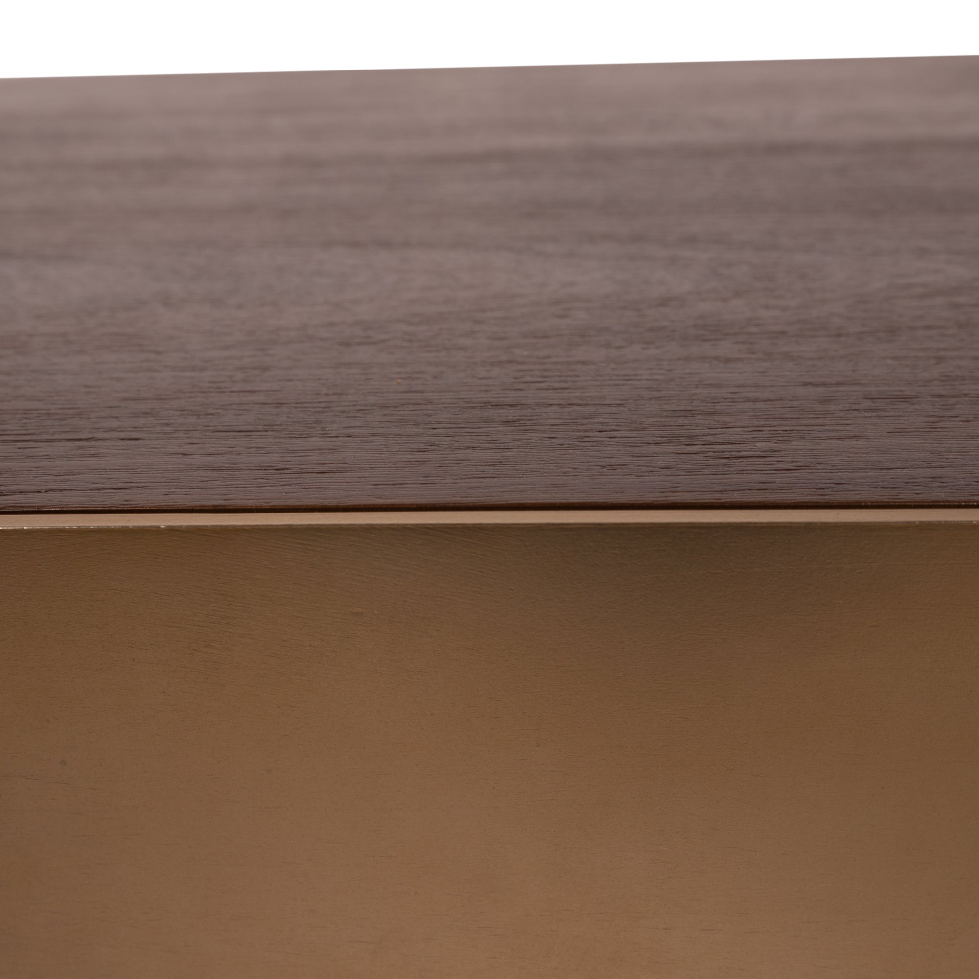 Warren Coffee Table 90x90x31 brown wood gold metal - Photo 6