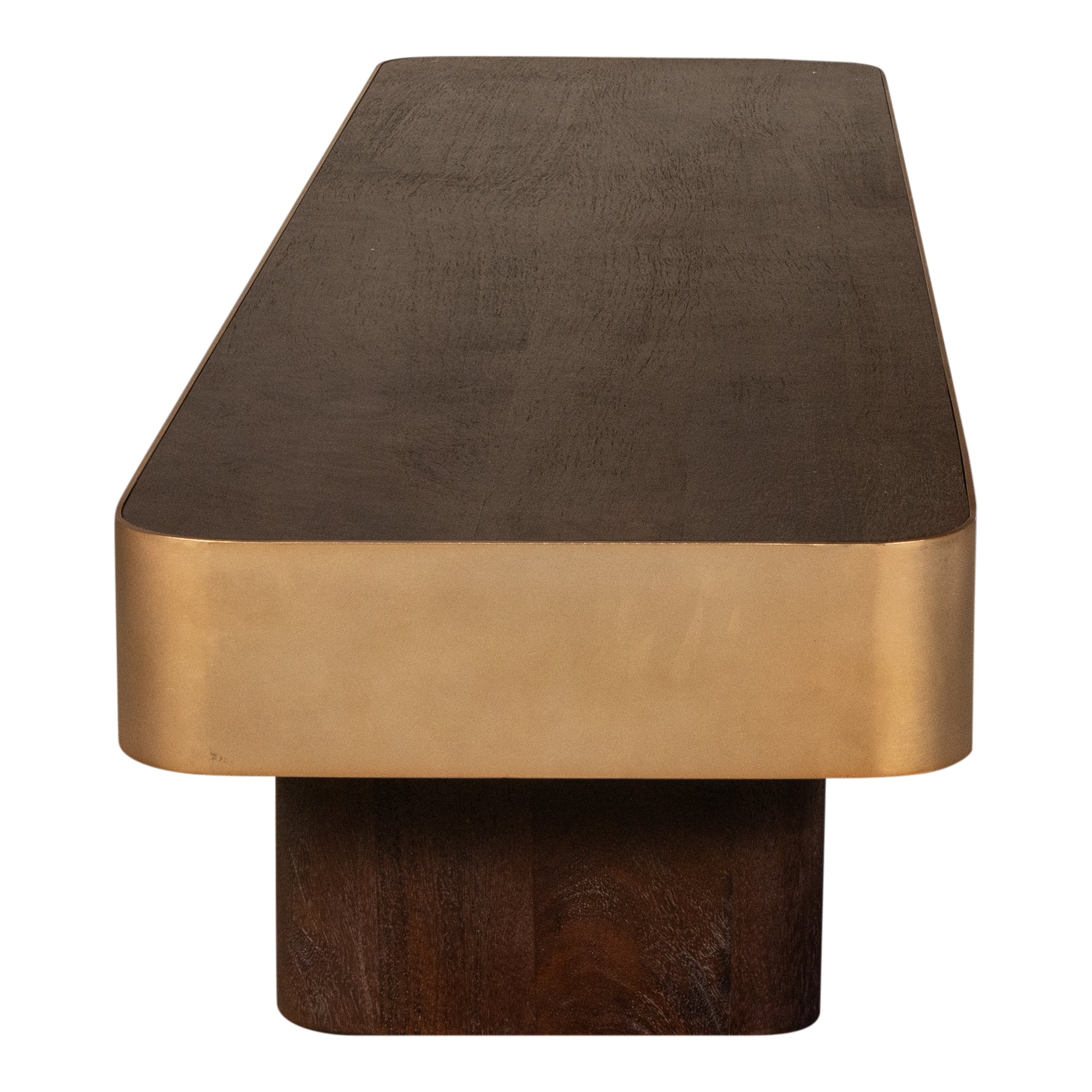 Warren Coffee table 180x45x31 brown wood gold mtl - Photo 5