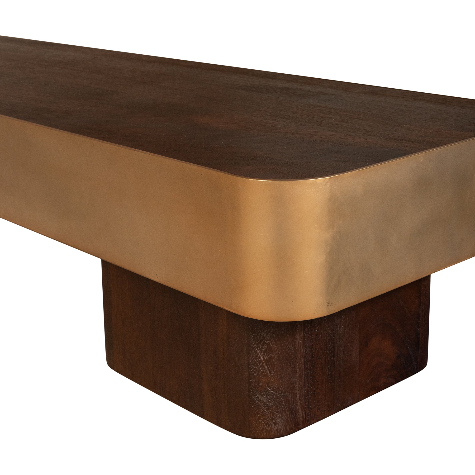 Warren Coffee table 180x45x31 brown wood gold mtl - Photo 6