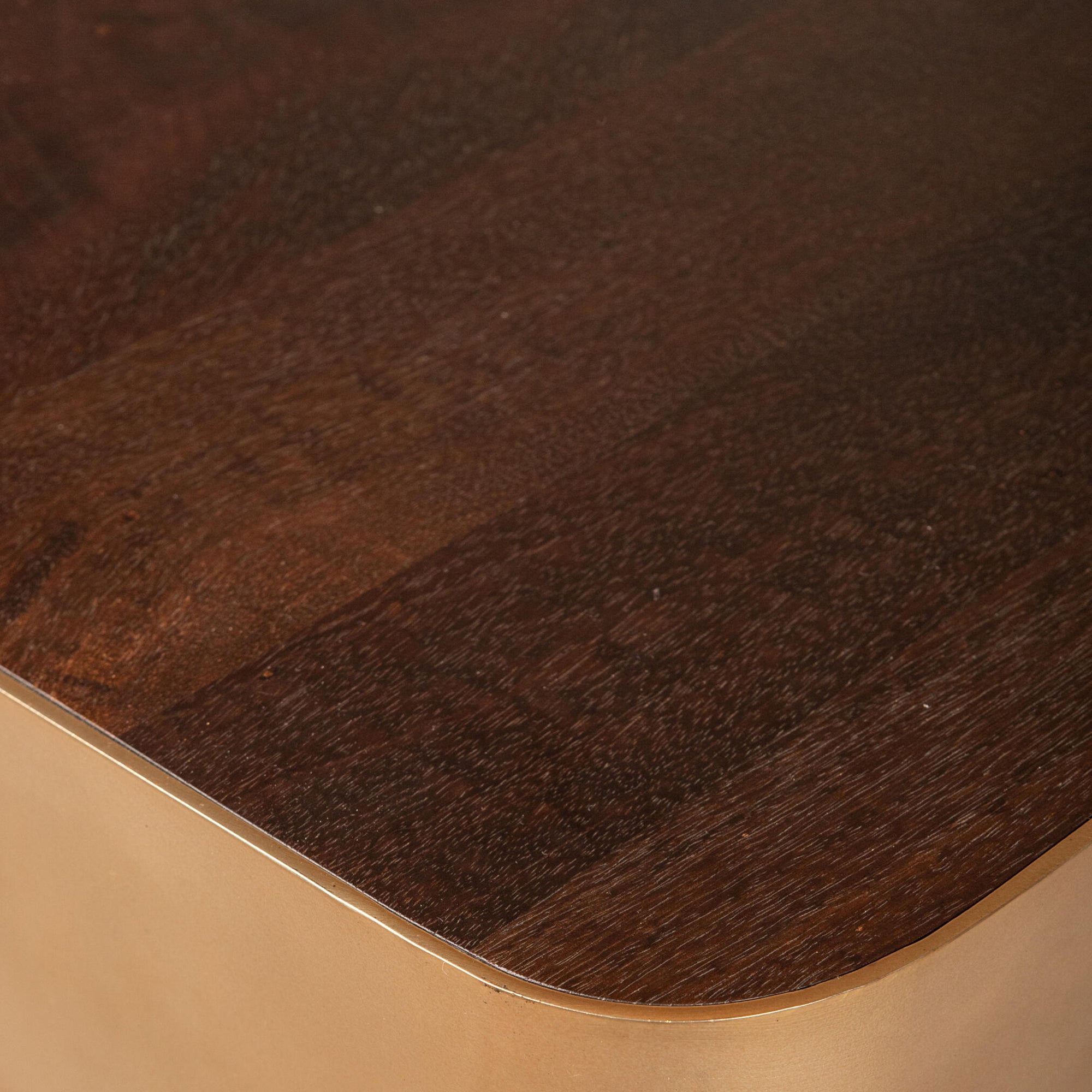 Warren Coffee table 180x45x31 brown wood gold mtl - Photo 7