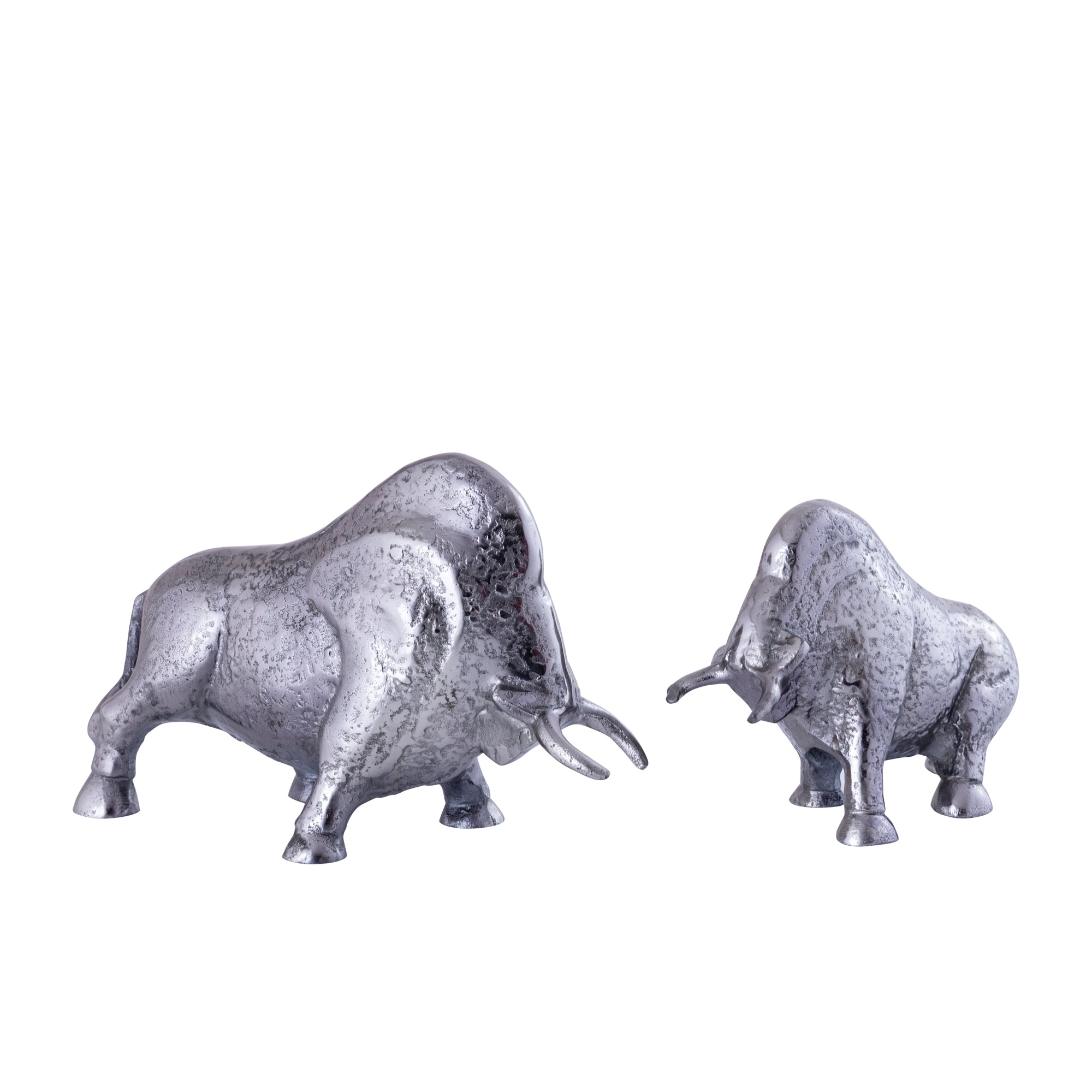 Ebeny Black Nickel casted alu bull statue S